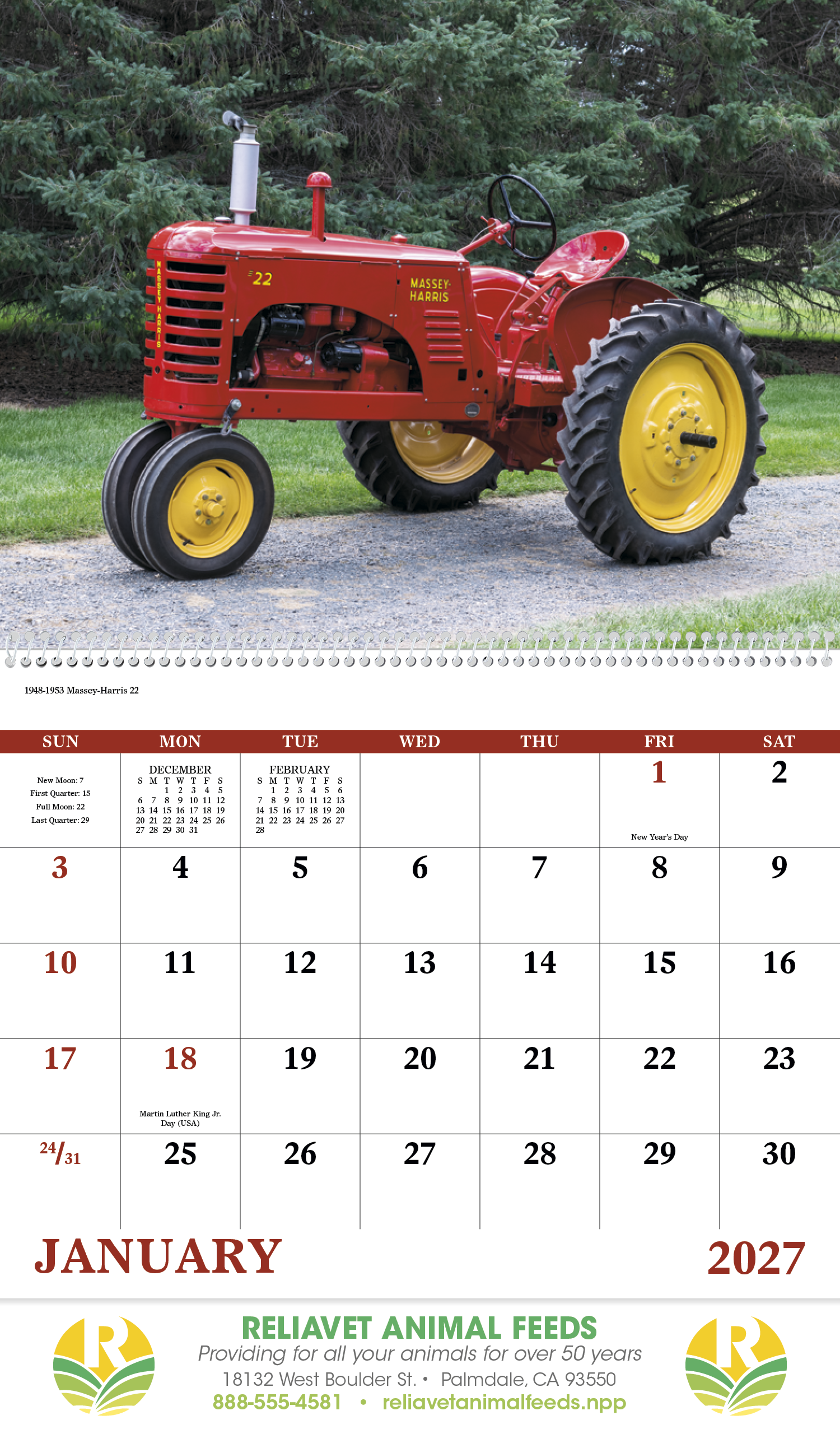 Good Value™ Classic Tractor - Spiral Calendar 47