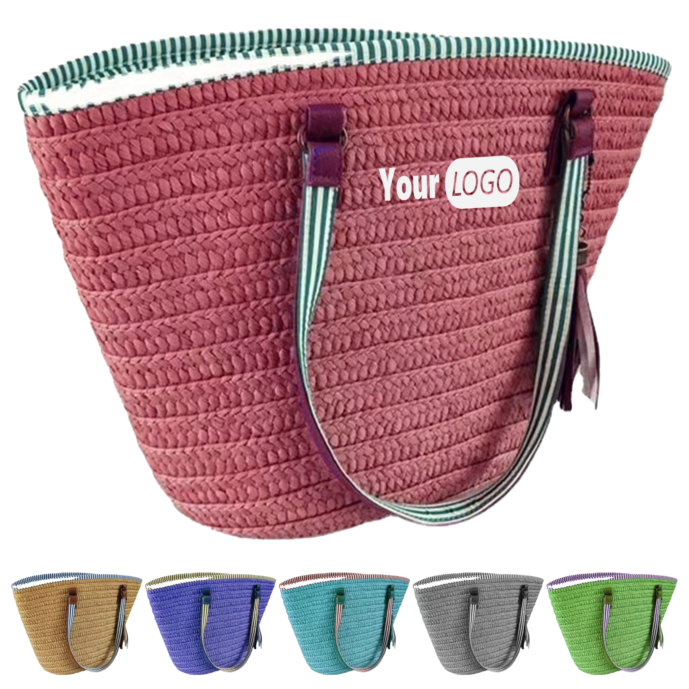 Cork Logo-Ready Boho Straw Bag 3