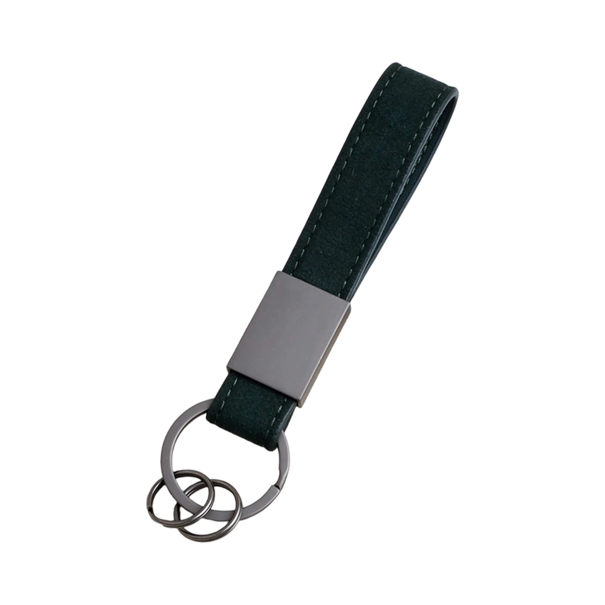 Suede Car Keychain with Zinc Alloy Pendant 4