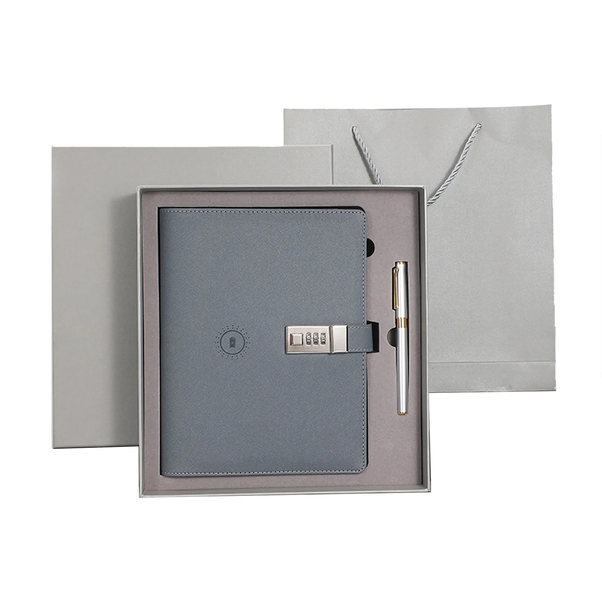 Pu Leather 8000 Mah Wireless Power Bank Notepad Gift 2