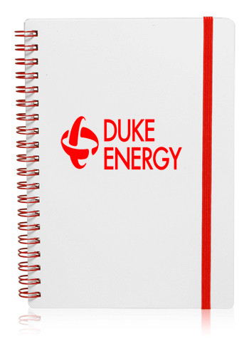 White Spiral Notebooks with Elastic Band 8