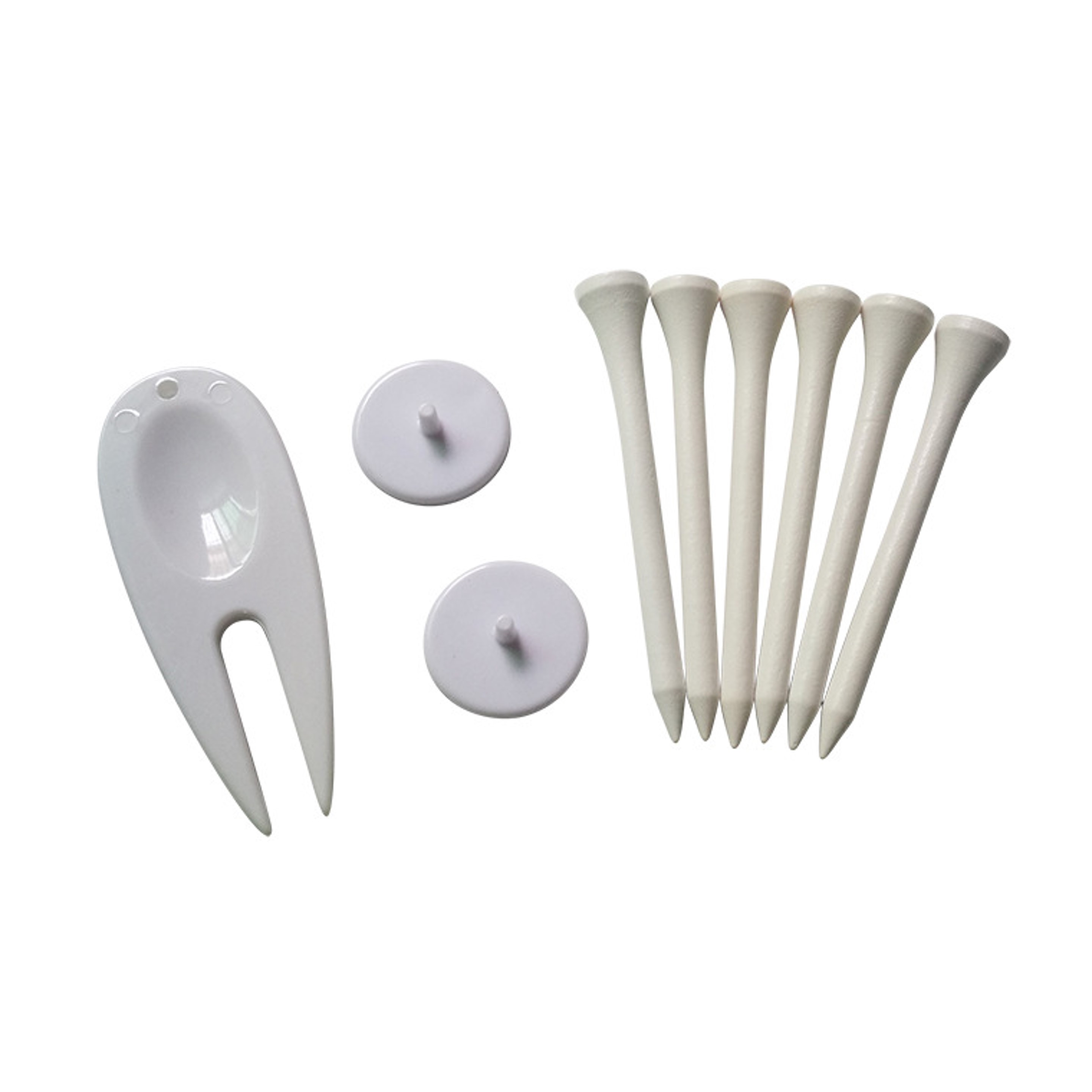 Cotton Golf Pack of 6 Tees, 2 Ball Markers, 1 Divot Tool 2