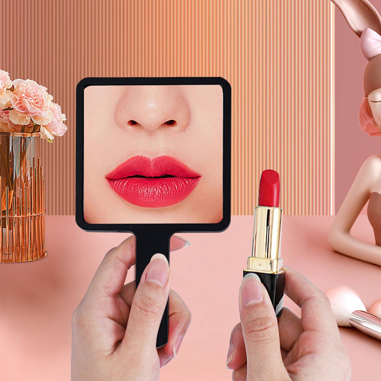 Square Handle Is Portable And Compact Portable Mirror 3