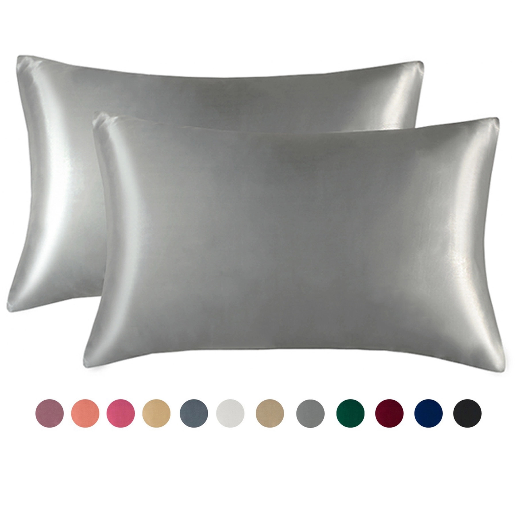 2 Pack Silk Satin Pillowcase 2