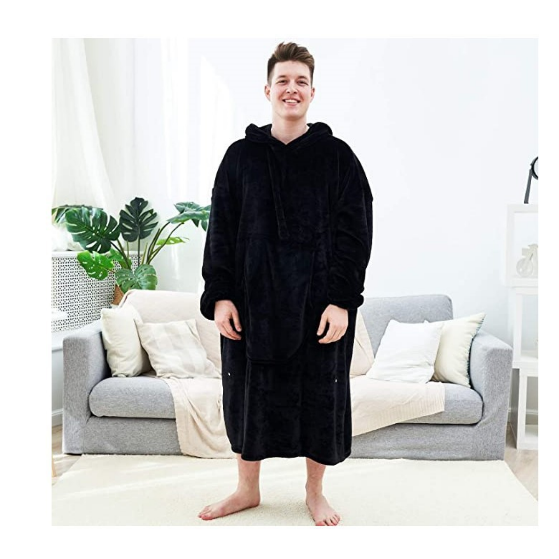 Oversized Microfiber & Sherpa Wearable Blanket 9