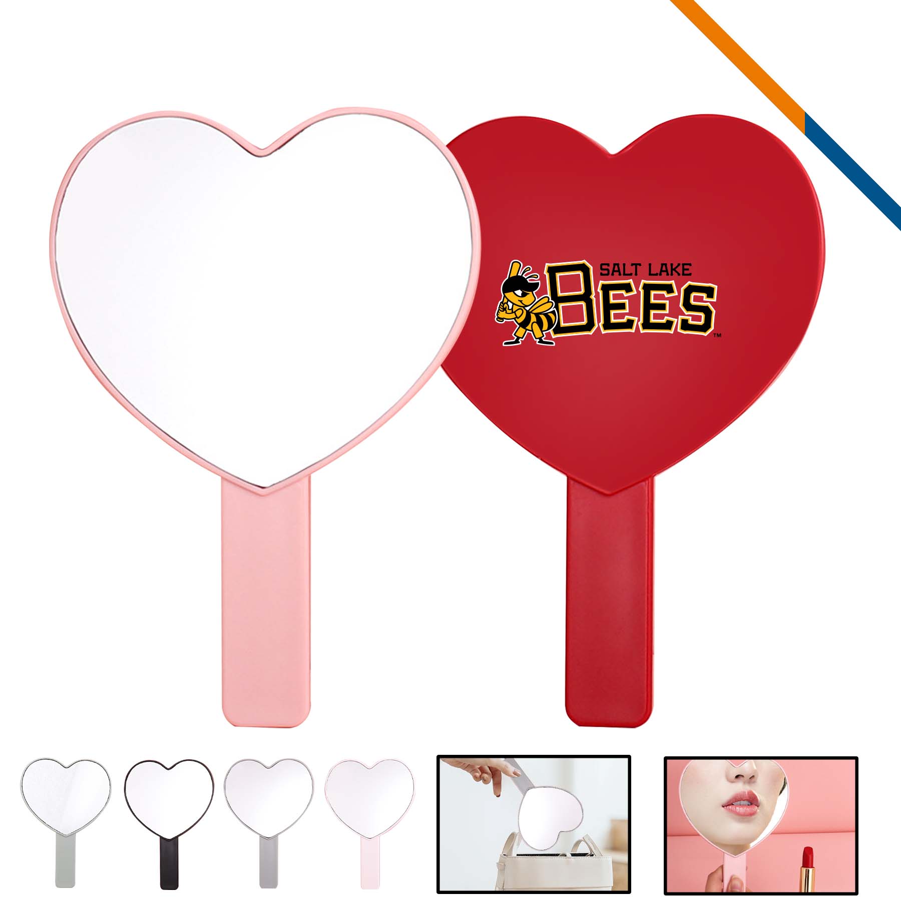 Minory Heart Shape Handheld Makeup Mirror 1