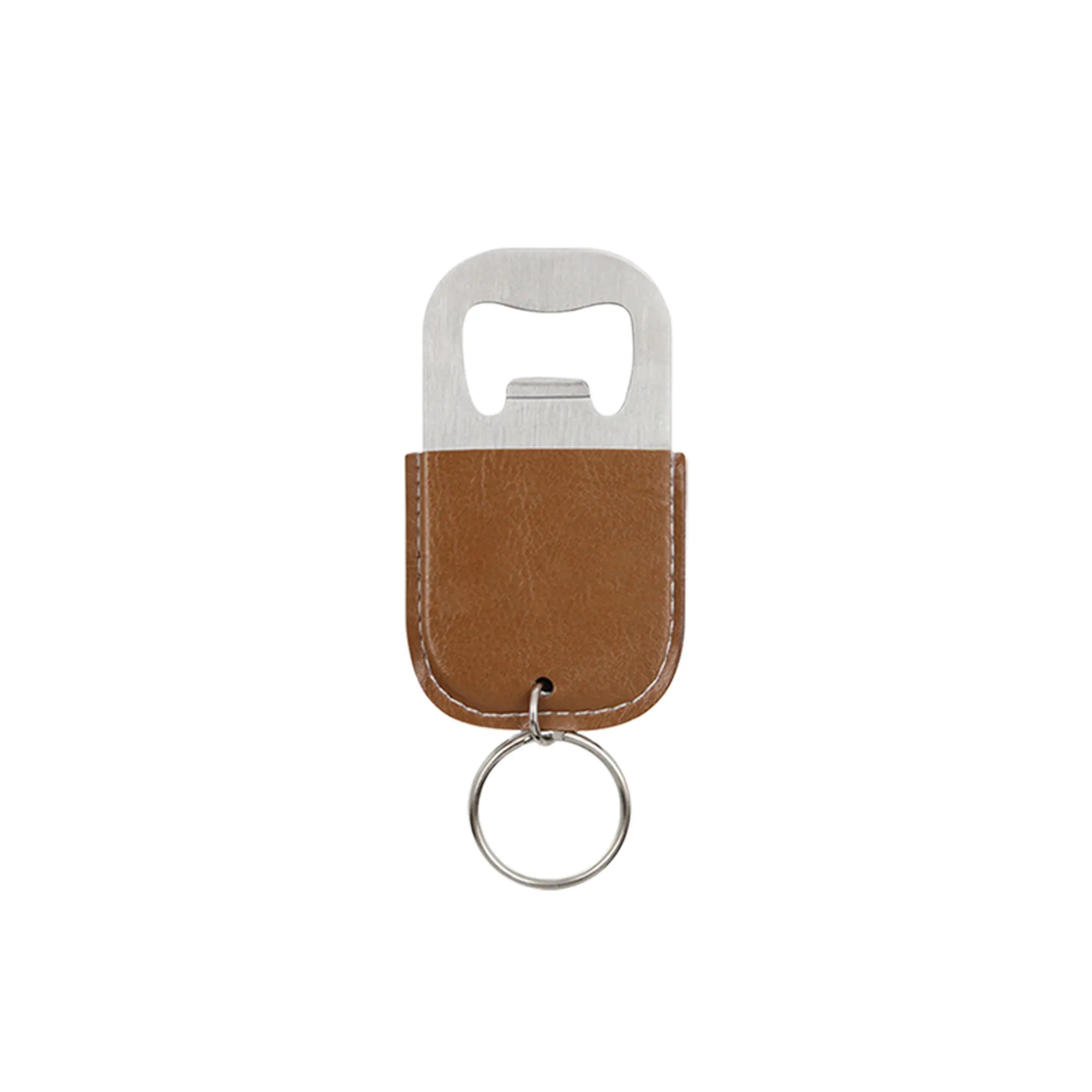 MOQ100 PU Stainless Steel Bottle Opener Keychain 3
