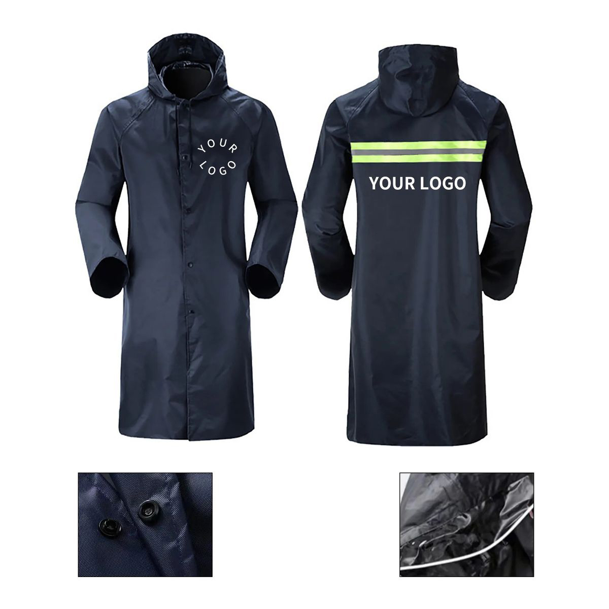 Lightweight PVC Raincoat 51 Inch for Hiking or Cycling 2