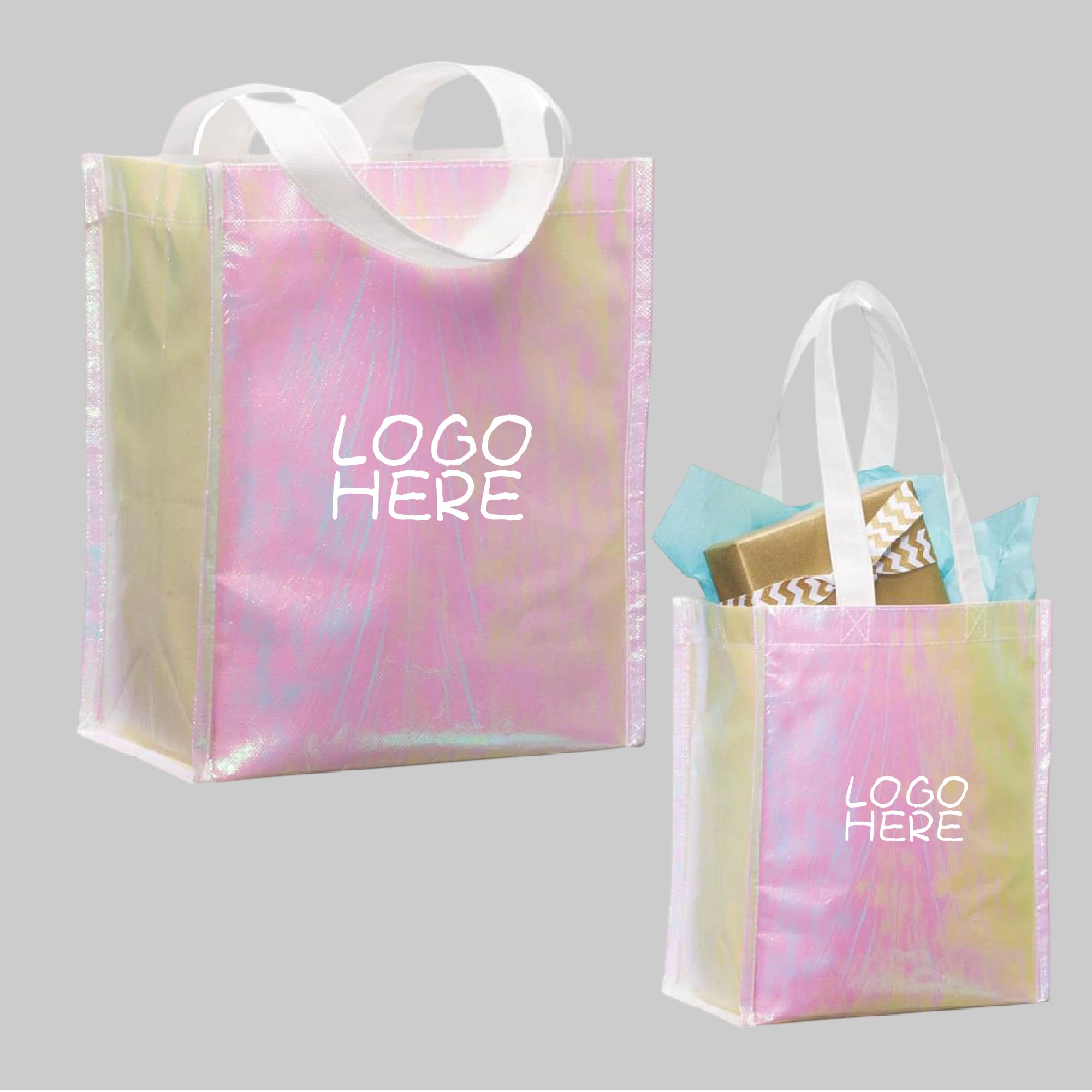 Iridescent Non-Woven Gift Totes 1