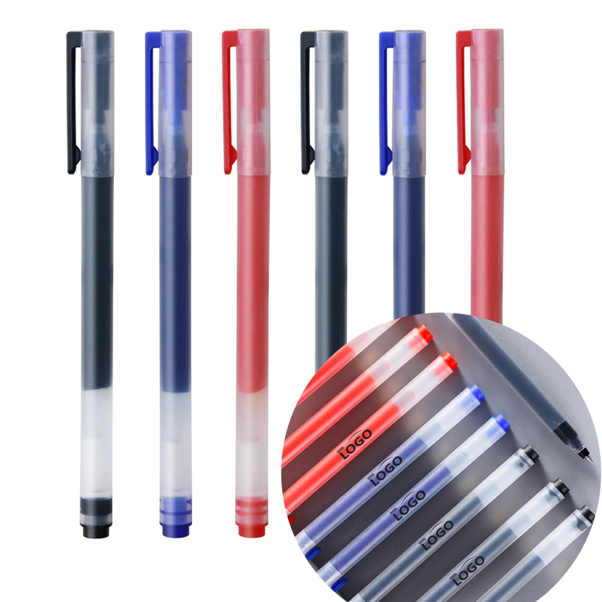 Transparency Neutral Ballpoint Office Advertising Clip Pen 3