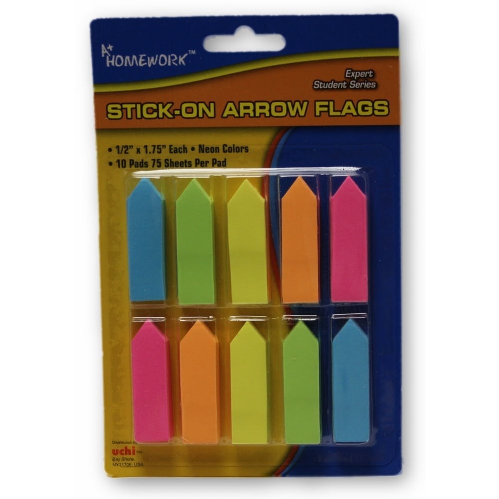 Stick-On Flags - 10 Count Arrow Neon Colors 2