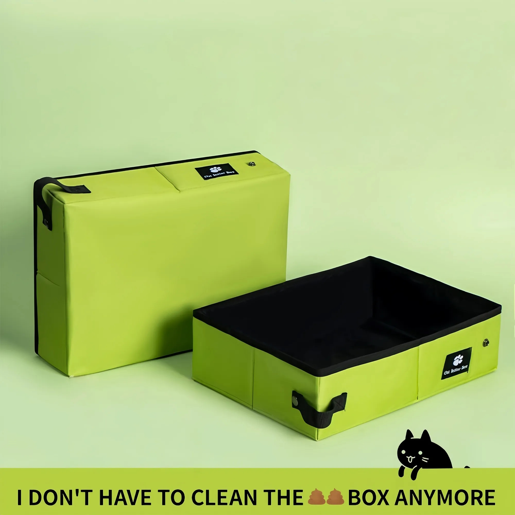 Portable Foldable Oxford Fabric Cat Litter Box 2