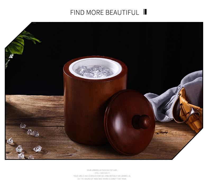 Multi-Style Vintage Oak Fresh-Keeping Ice Bucket 5