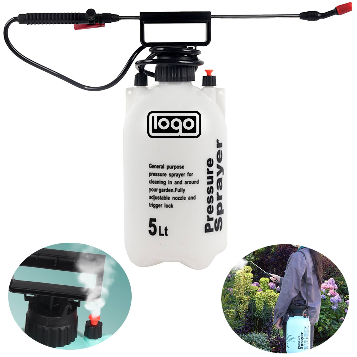 1 Gallon Plastic Garden Pump Sprayer w/ Shoulder Strap 5