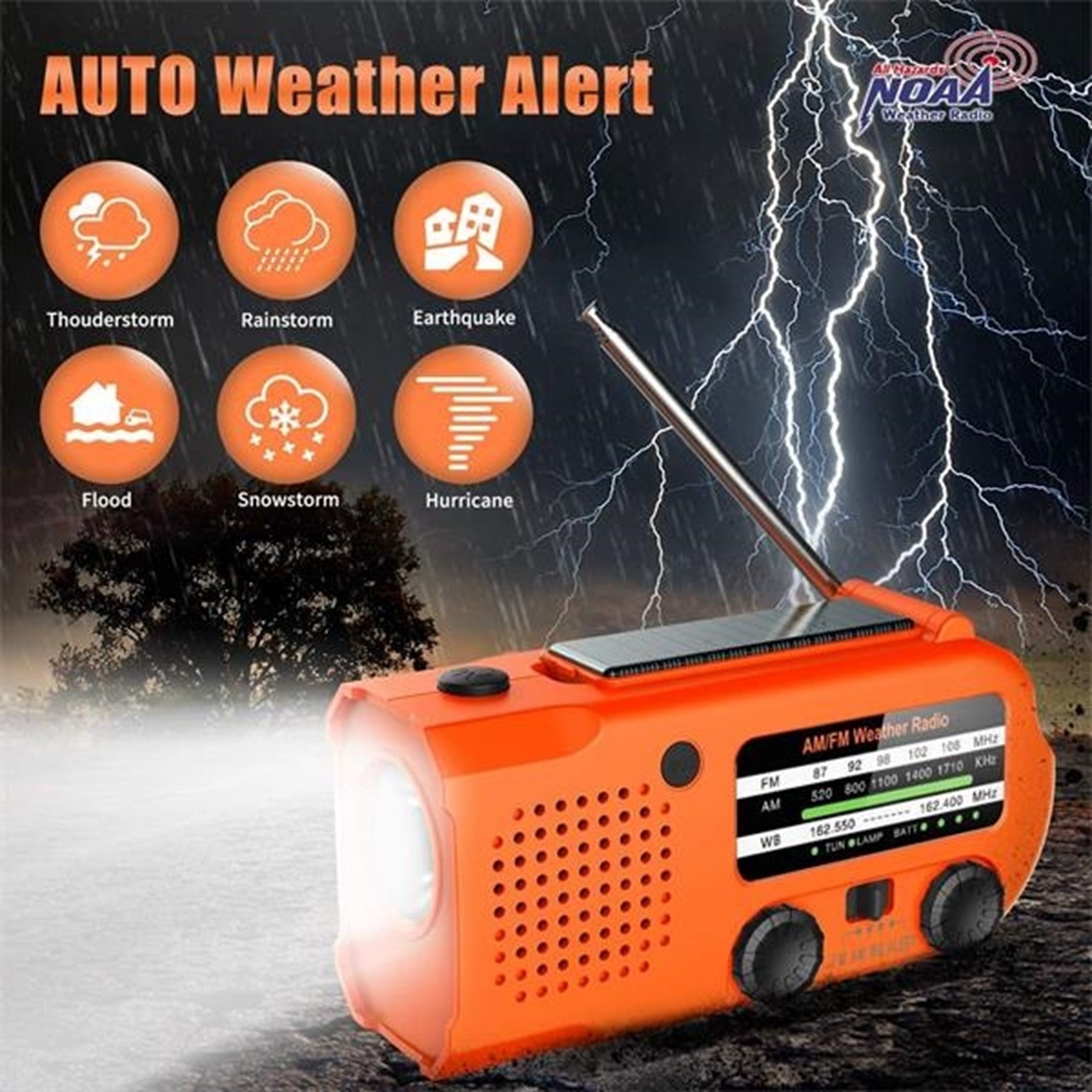 Emergency Hand Crank Solar Radio Flashlight 2