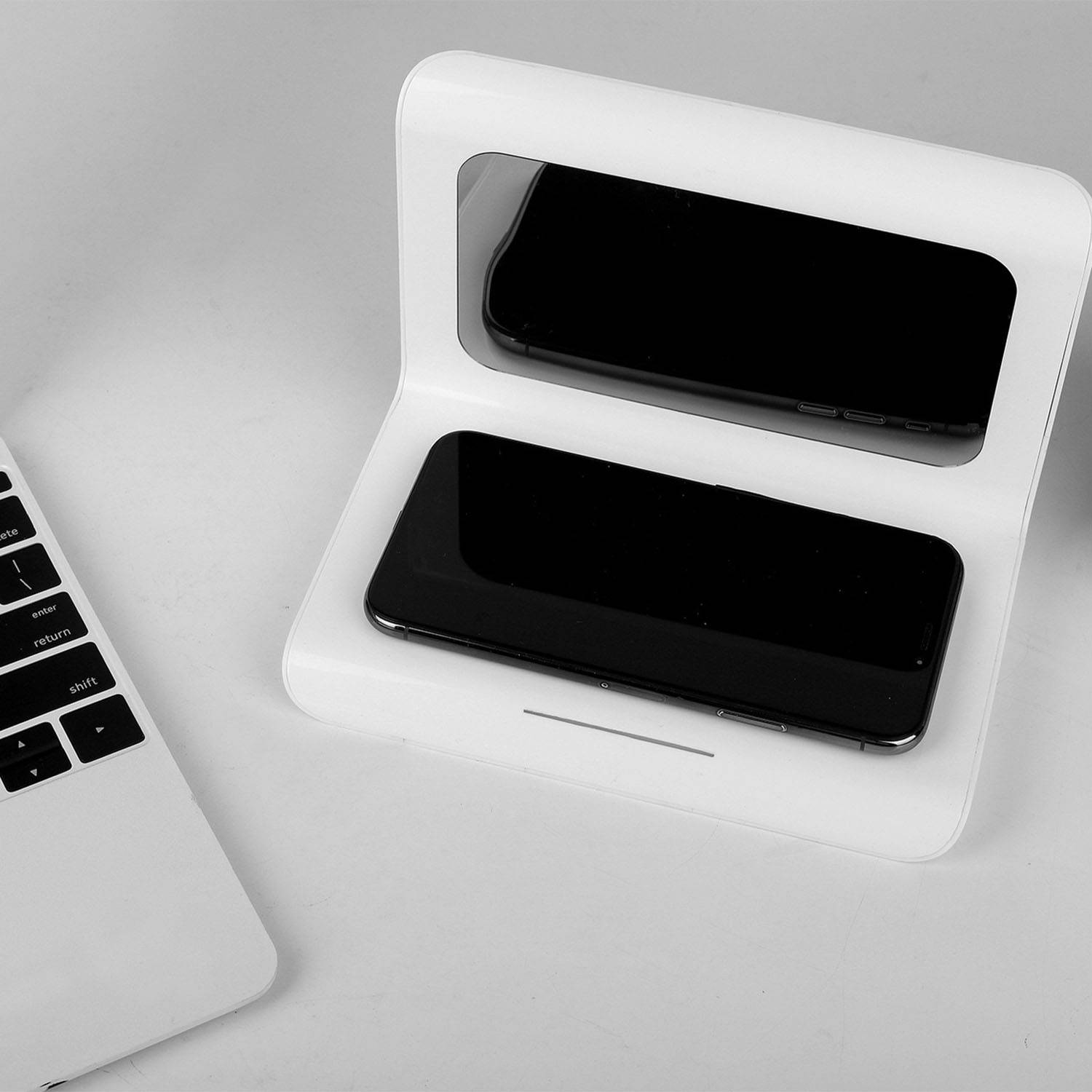 Fast Wireless Charging Station with Digital Clock 9