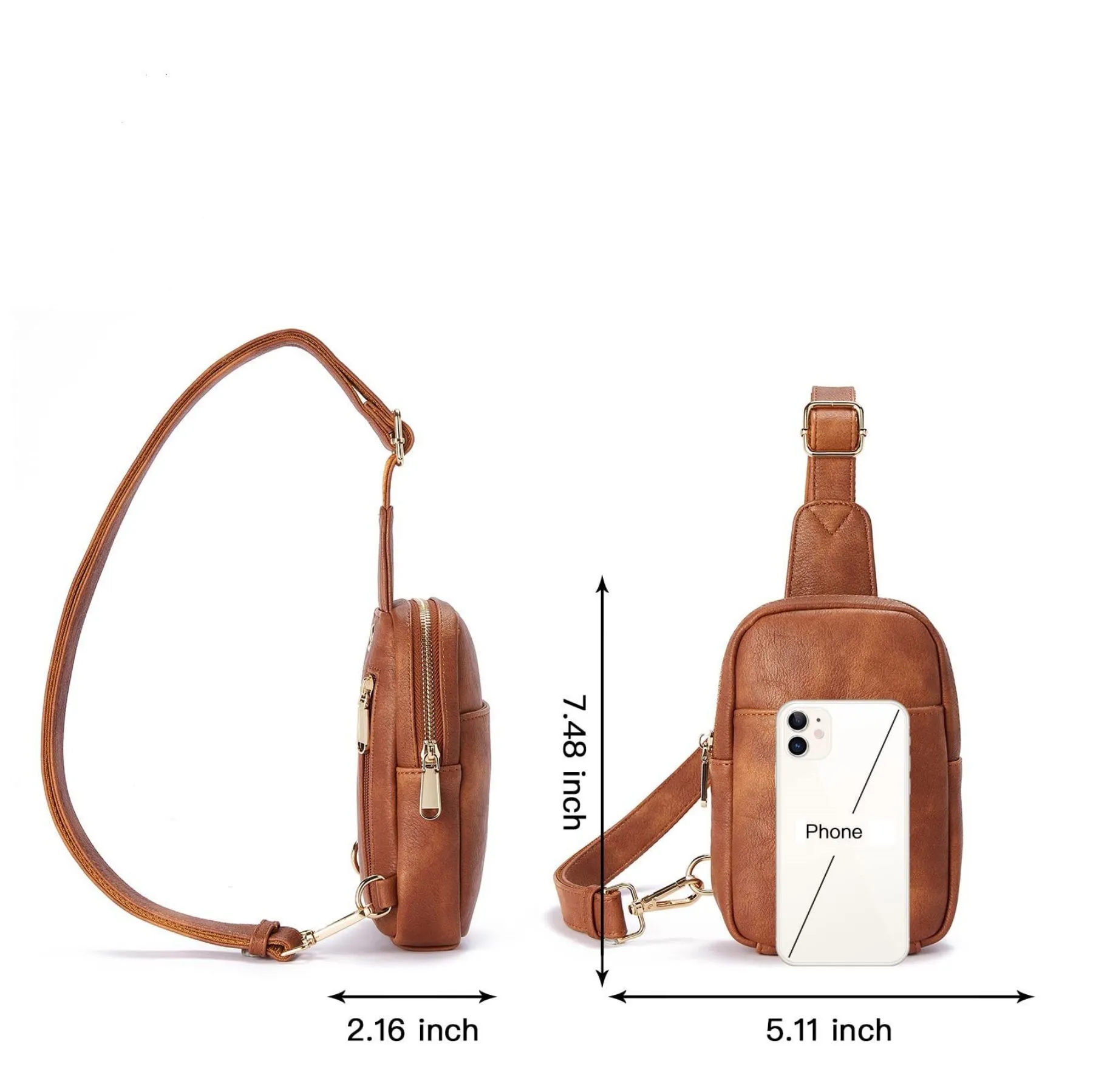 Leather Crossbody Fanny Packs Chest Bag 10