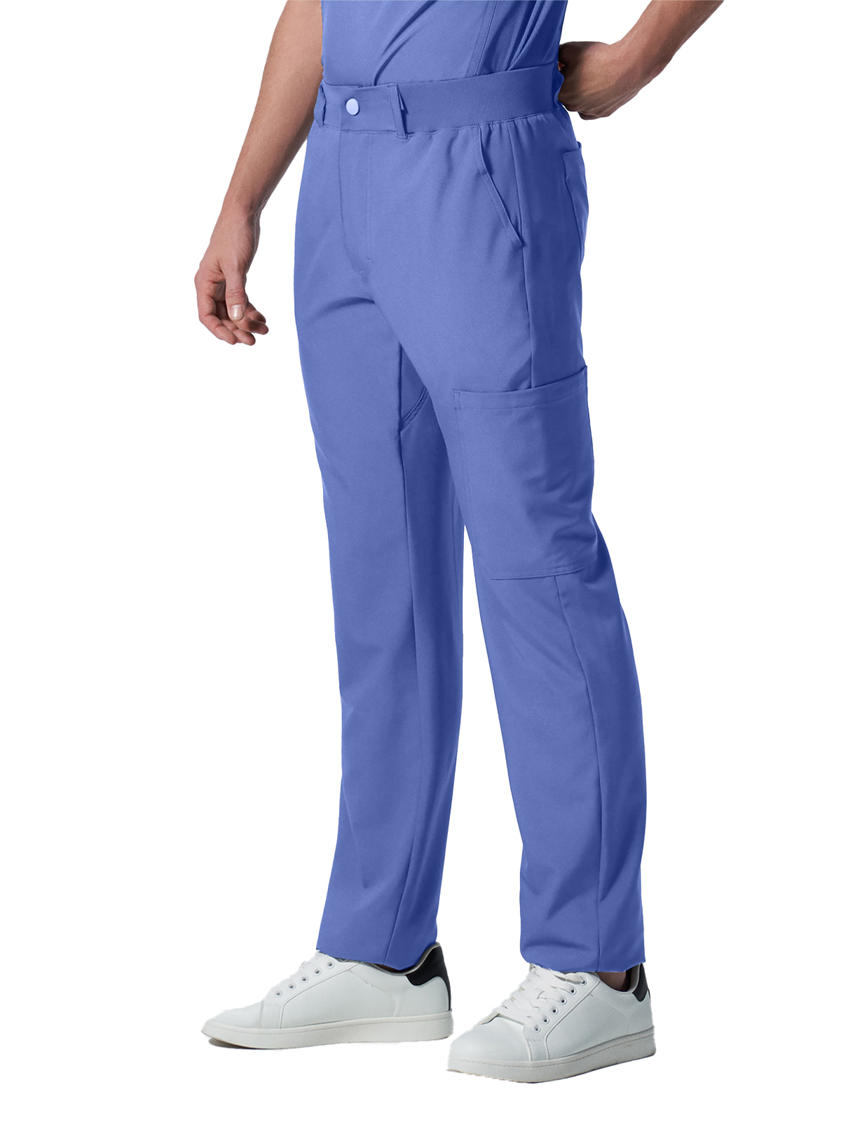 Landau - Forward - Men's Eight-Pocket Mid-Rise Rib-Knit Elastic Waist Cargo Pant 5