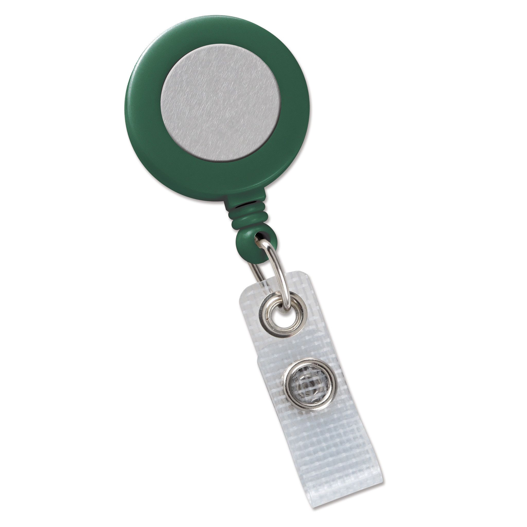 Round Solid Opaque Clip On Fast Ship Plastic Badge Reel (Green) 2