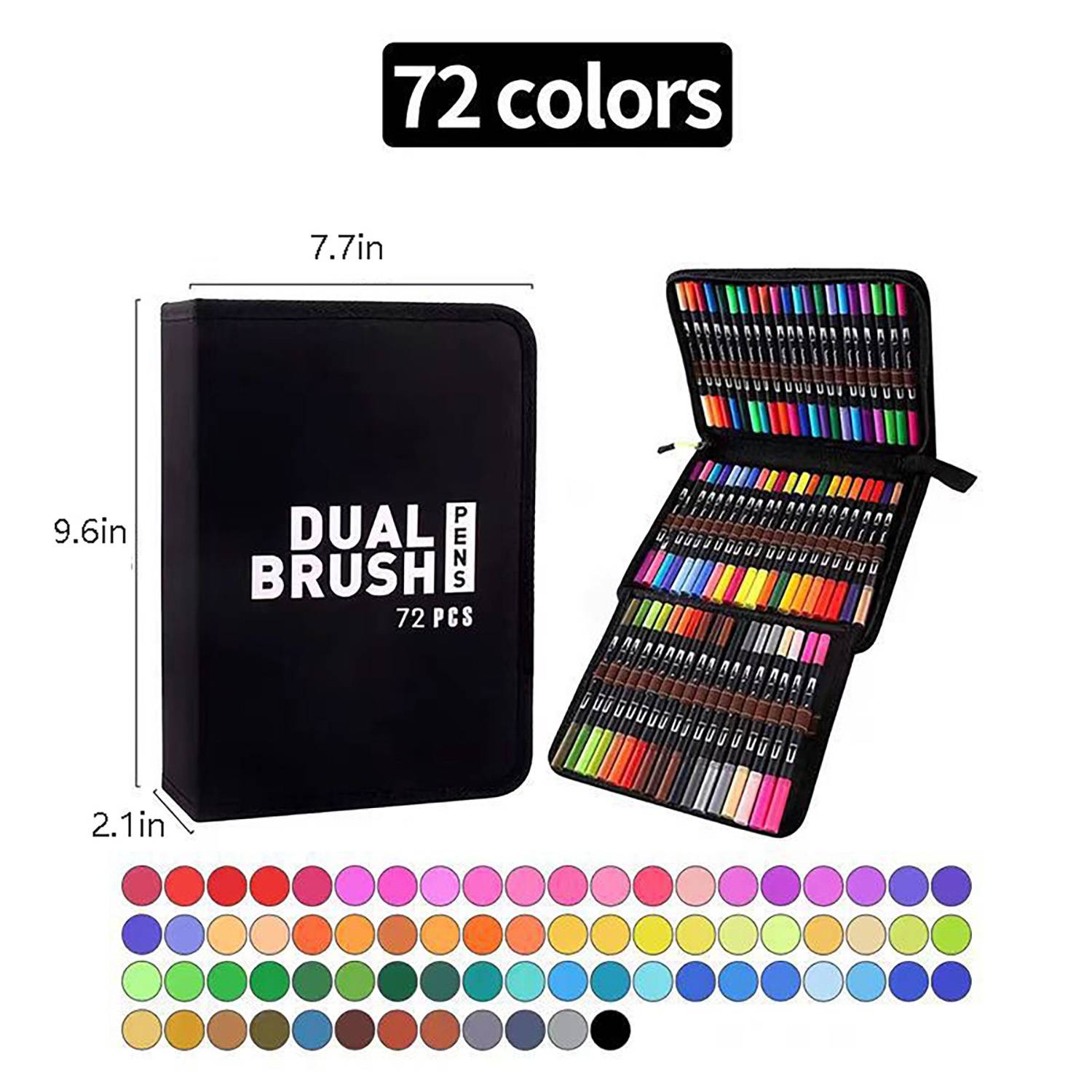 72 Color Dual Tip Brush Pen Art Marker Set 4