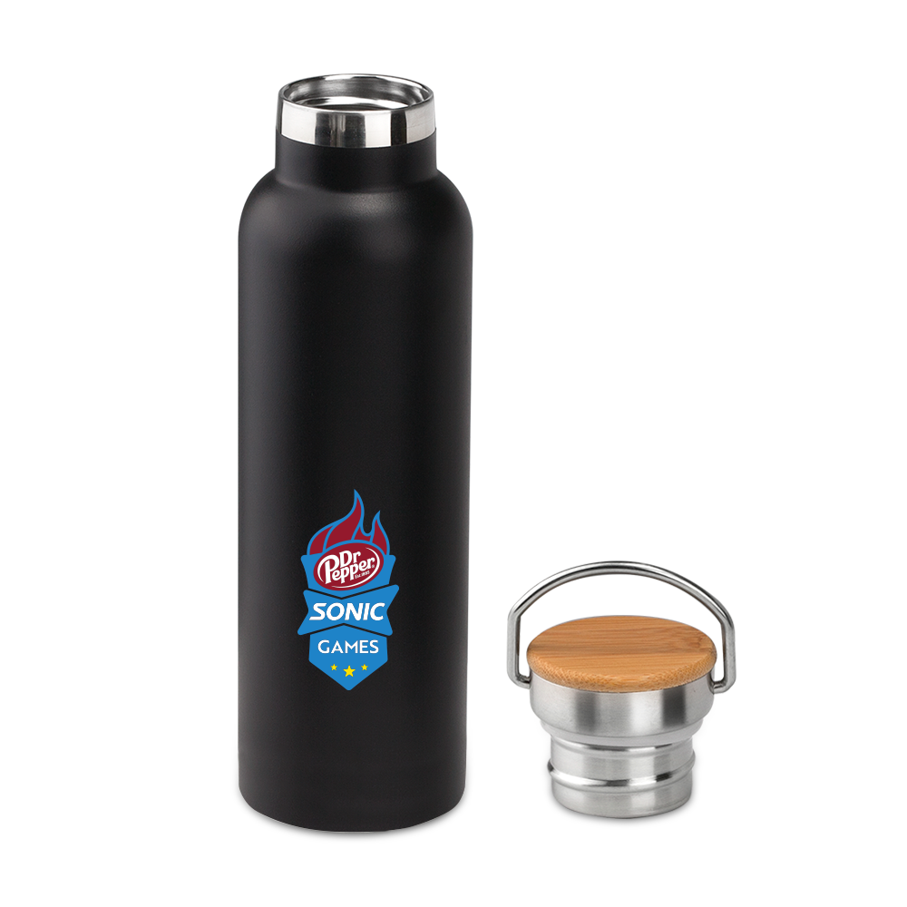 Smith 20oz Stainless Steel Bamboo Cap Water Bottle, custom water bottle with logo imprint 79