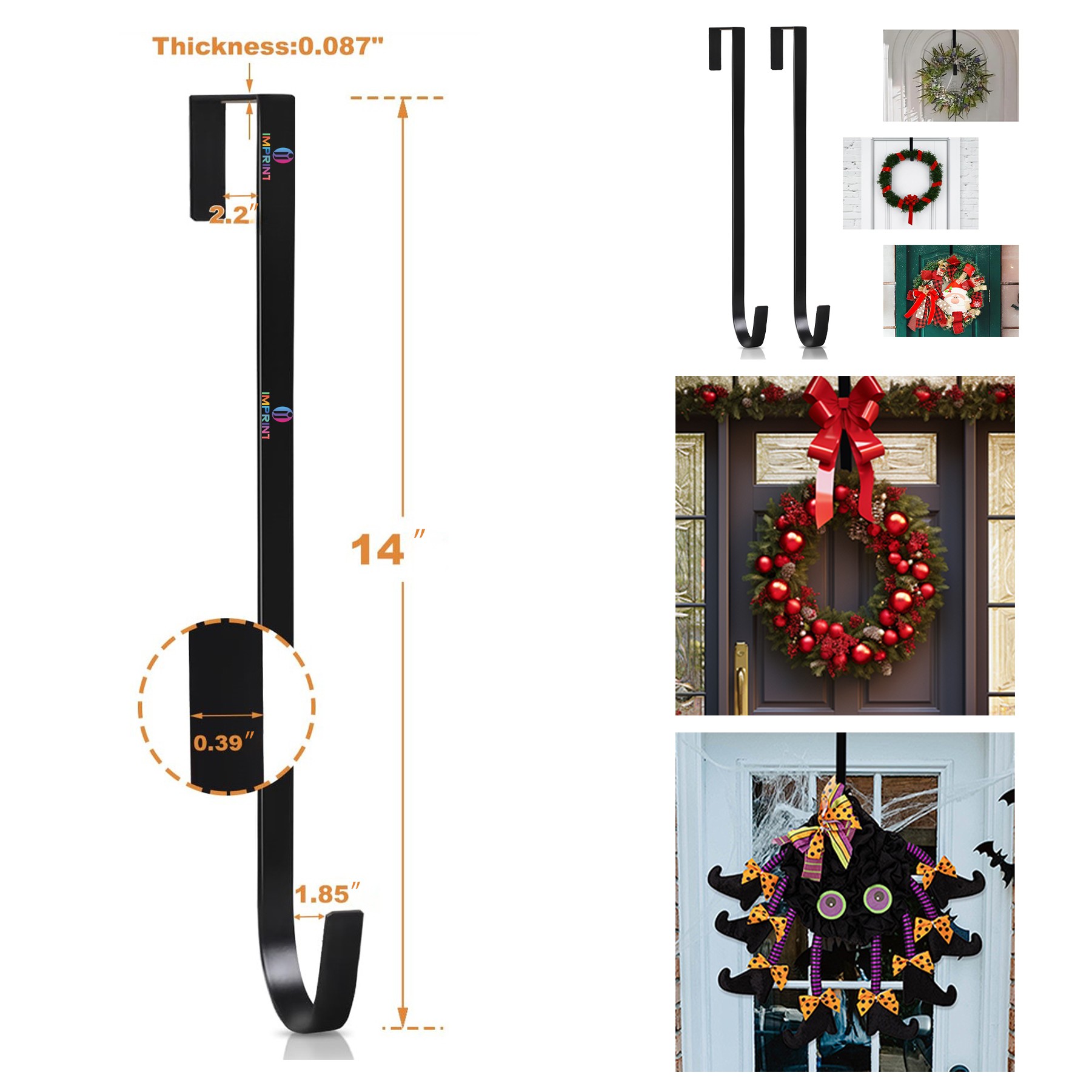 14" Wreath Hangers for Front Door 2