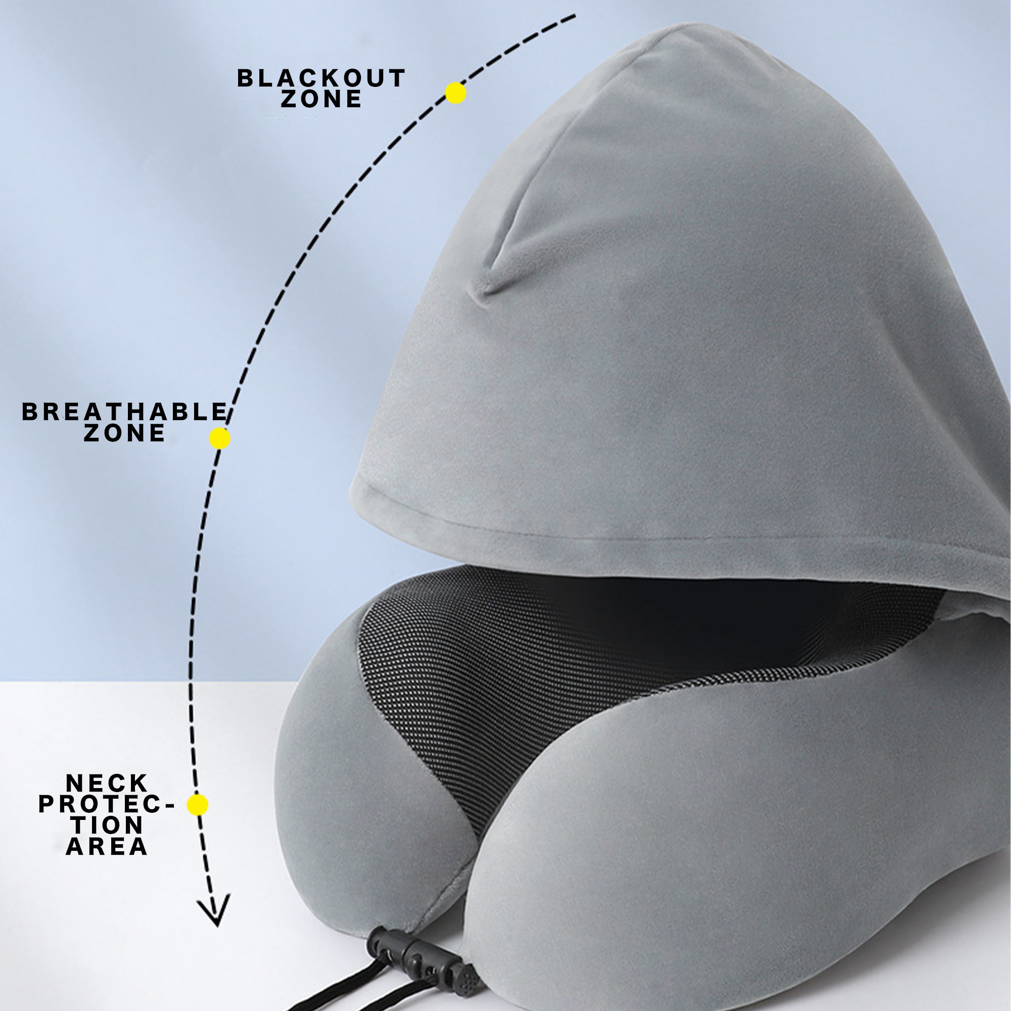 Memory Cotton Hooded U-shaped Pillow 2