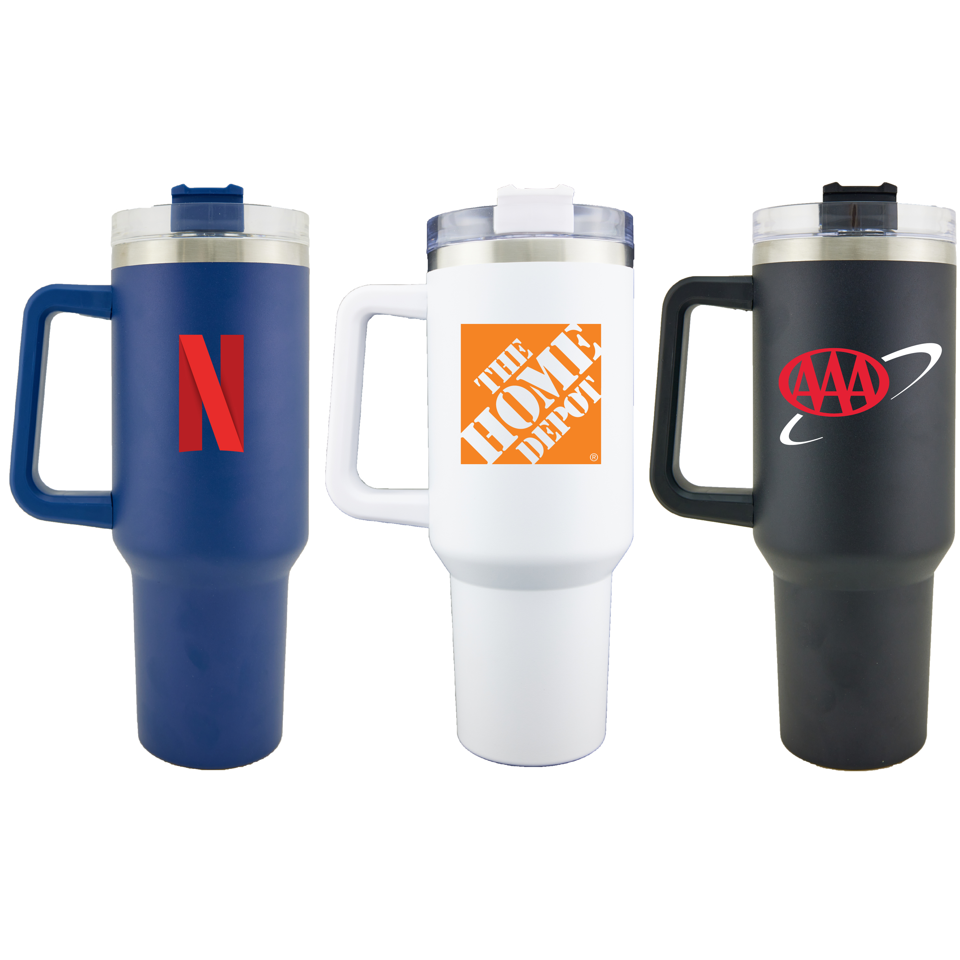 Scenesetter 40oz Double Wall Stainless Steel Vacuum Insulated Tumbler with Handle and Straw