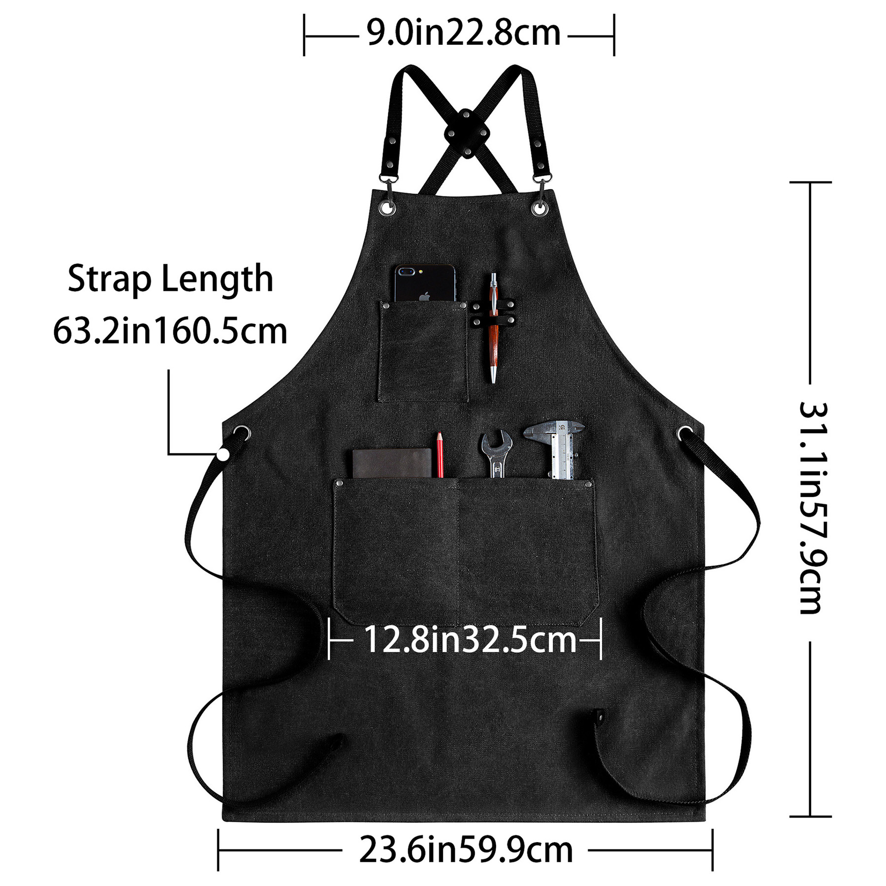 Canvas Multifunctional Pocket Carpentry Apron 11