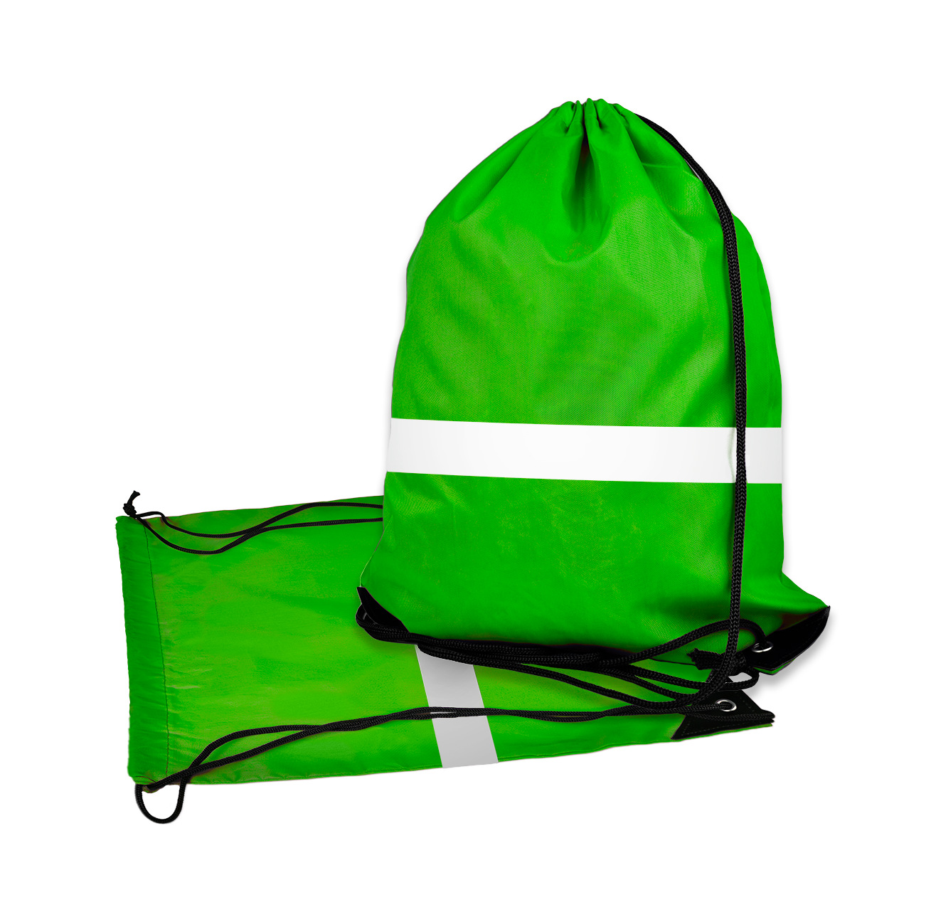 Drawstring Backpack With Reflective Strips 8