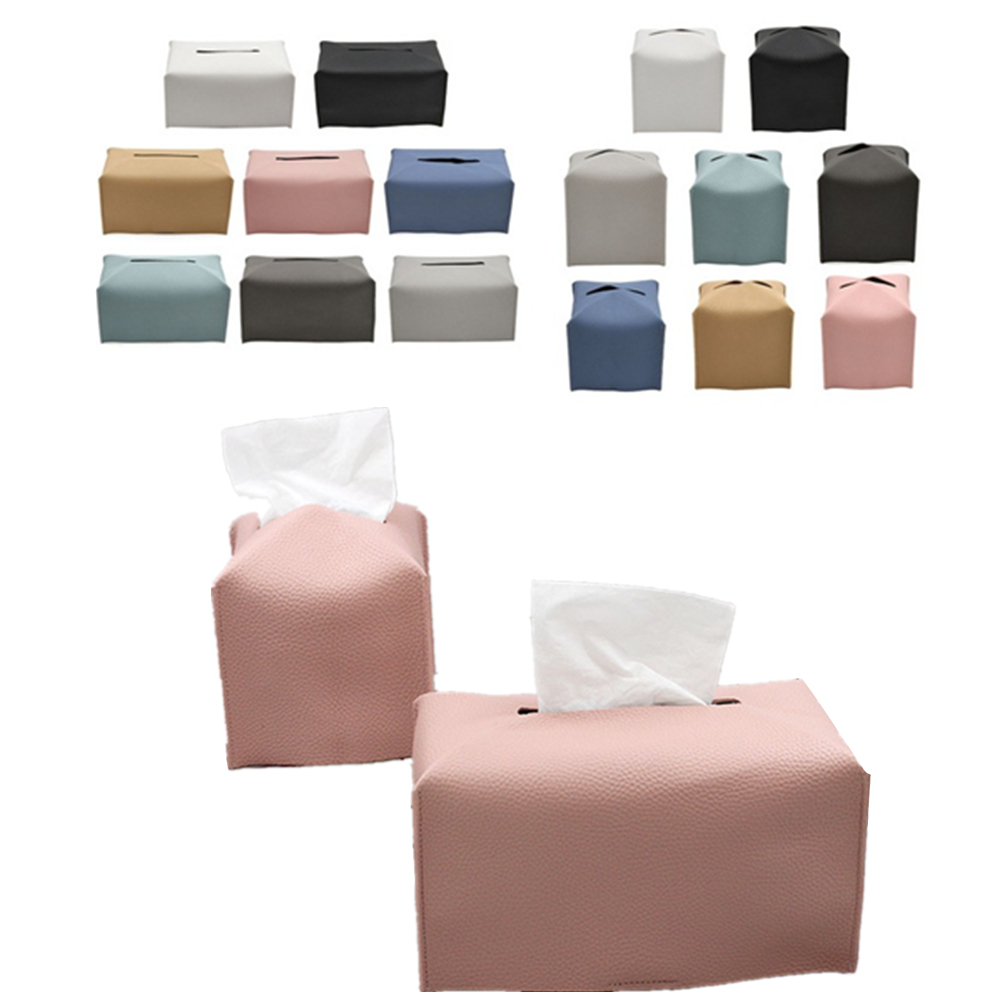 Rectangle Square Leather Cube Tissue Box 4