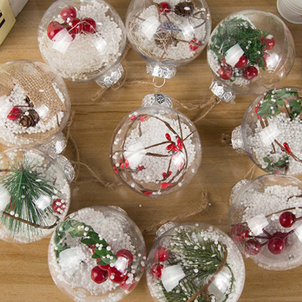 Christmas Tree 8cm Transparent Decorative Balls 11