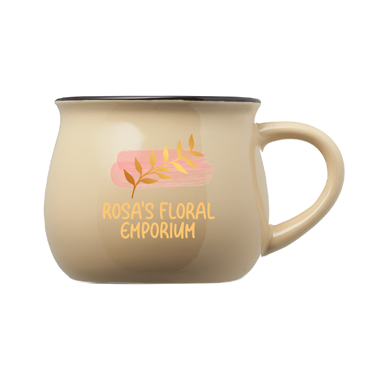 12 oz. Two-Tone Potbelly Ceramic Mug (Full Color Imprint) 2