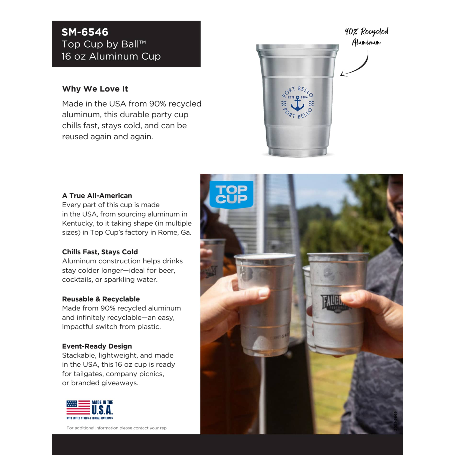 Top Cup Aluminum Cup 16oz. 3