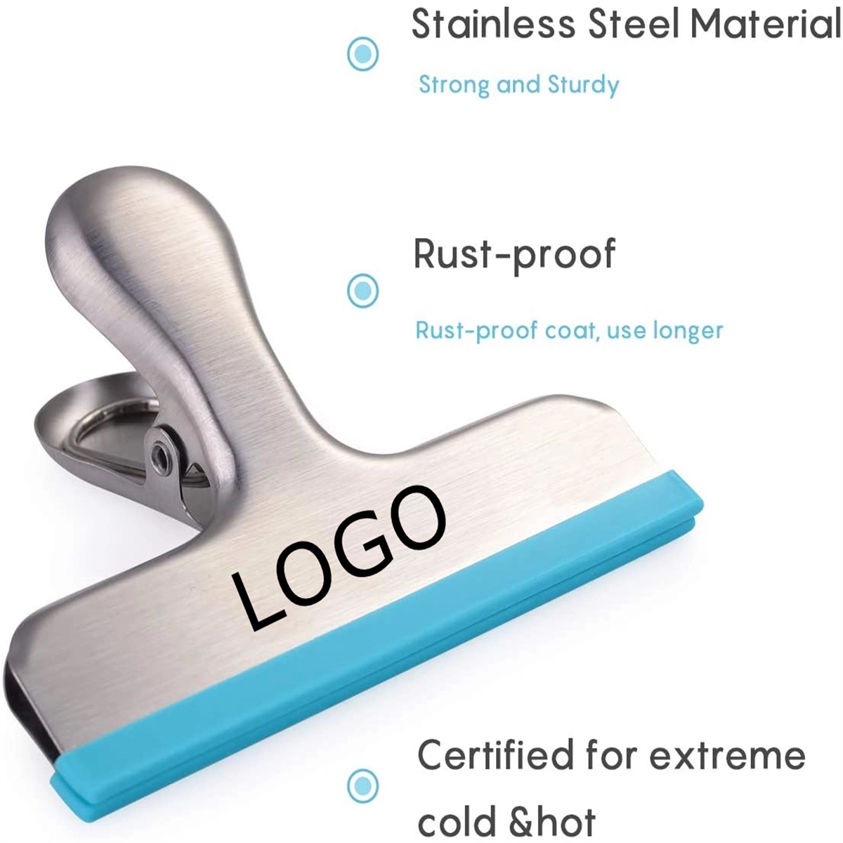 Stainless Steel Chip Bag Clips Covered With Silicone 4