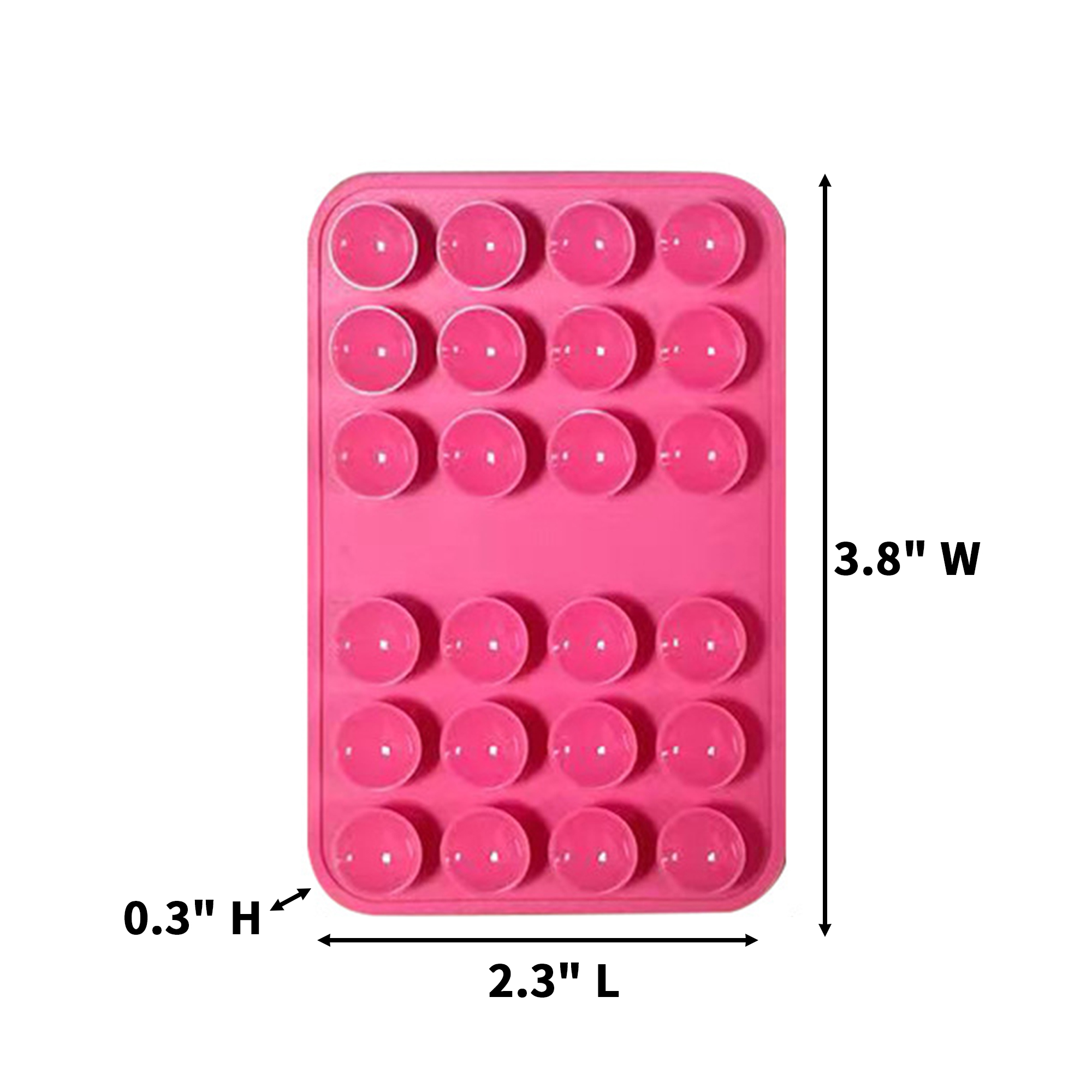 Silicone Suction Pad For Mobile Phone Support 2.3" Length X 3.8" Width X 0.3" Height 9