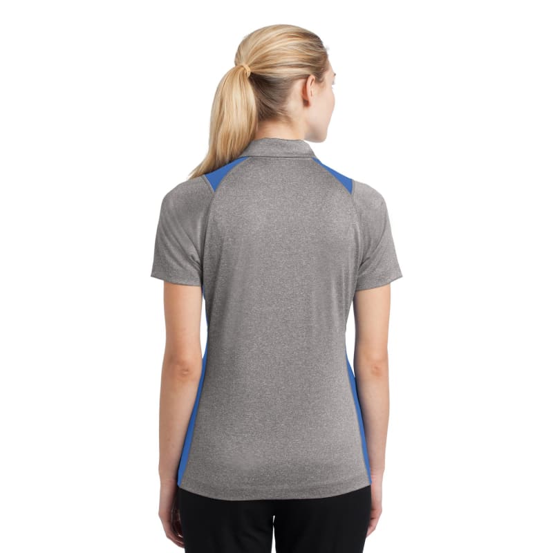 Sport-Tek Women's Heather Colorblock Contender Polo. 4