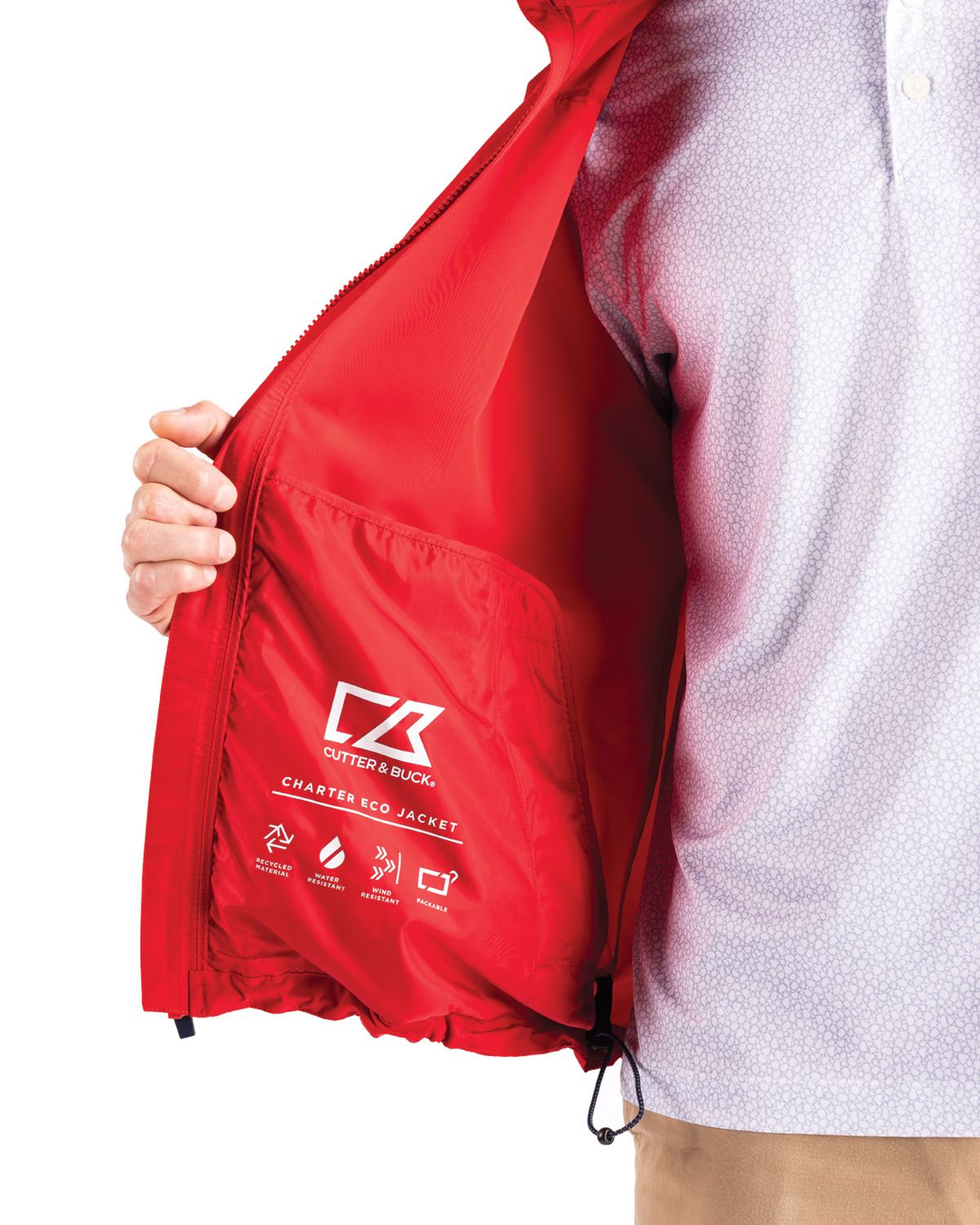 Cutter & Buck Charter Recycled Packable Mens Full Zip Jacket 21