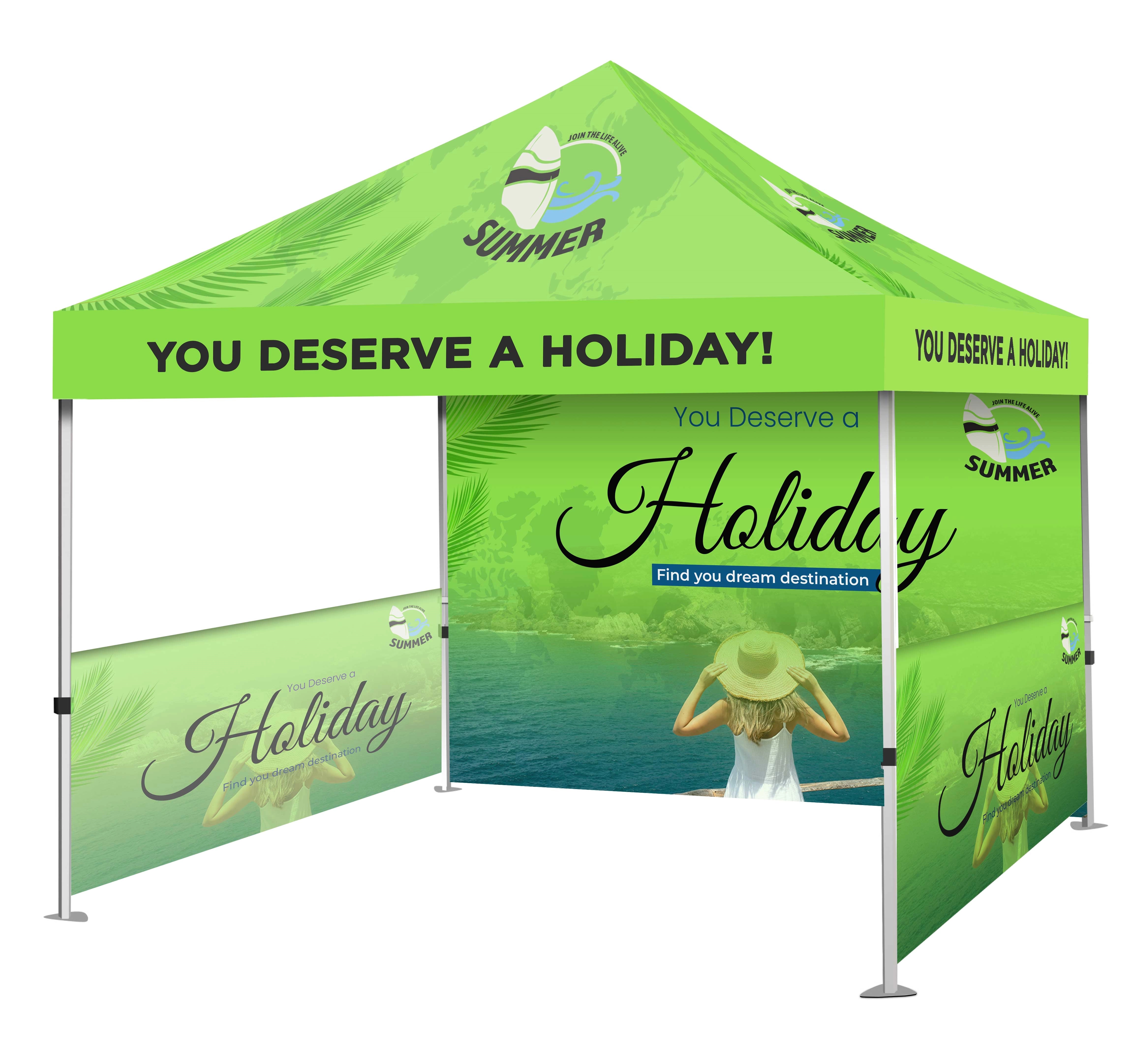 10 Ft Aluminum Canopy Tent (Topper+ Backwall and Side walls) 10