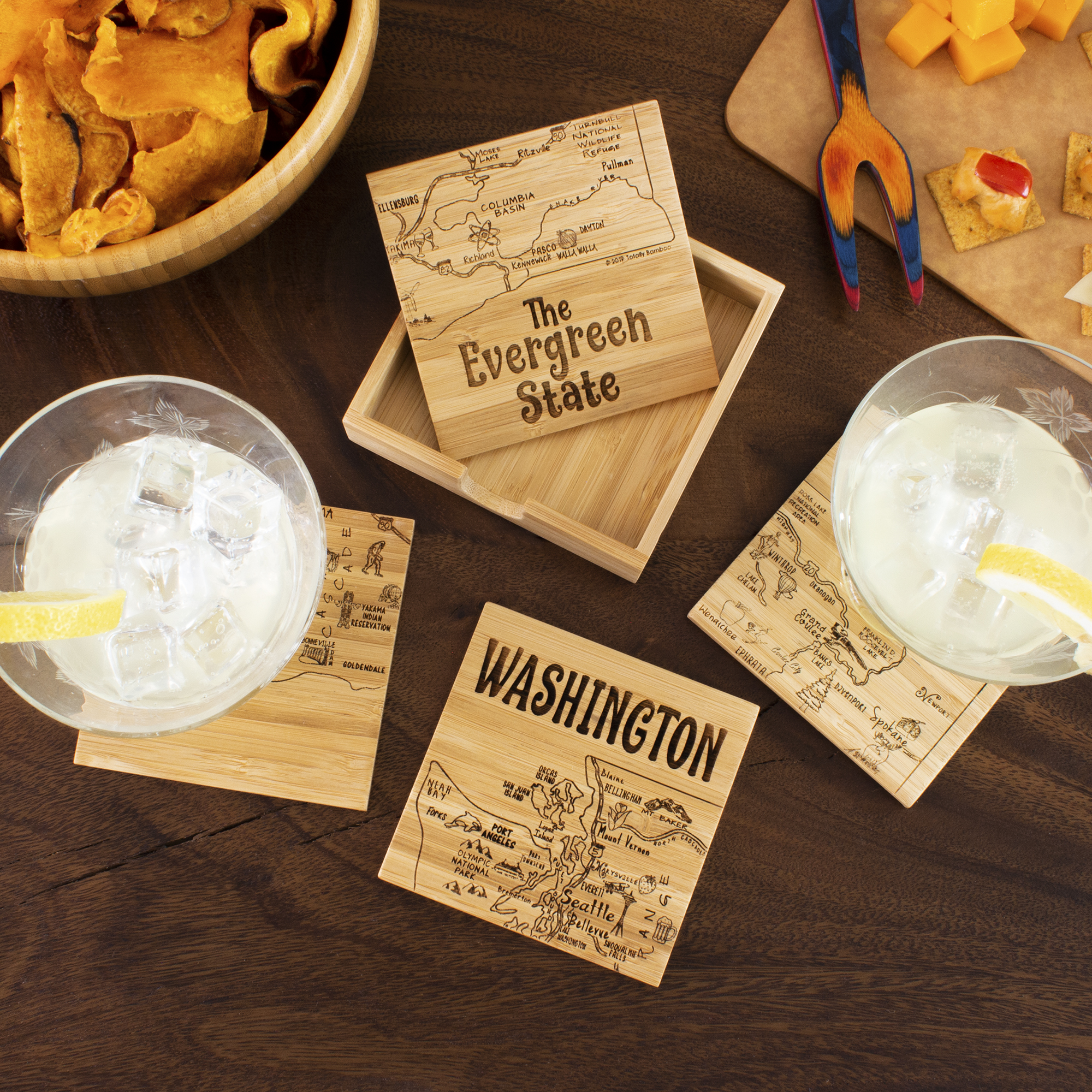 Washington Puzzle Coaster Set 8