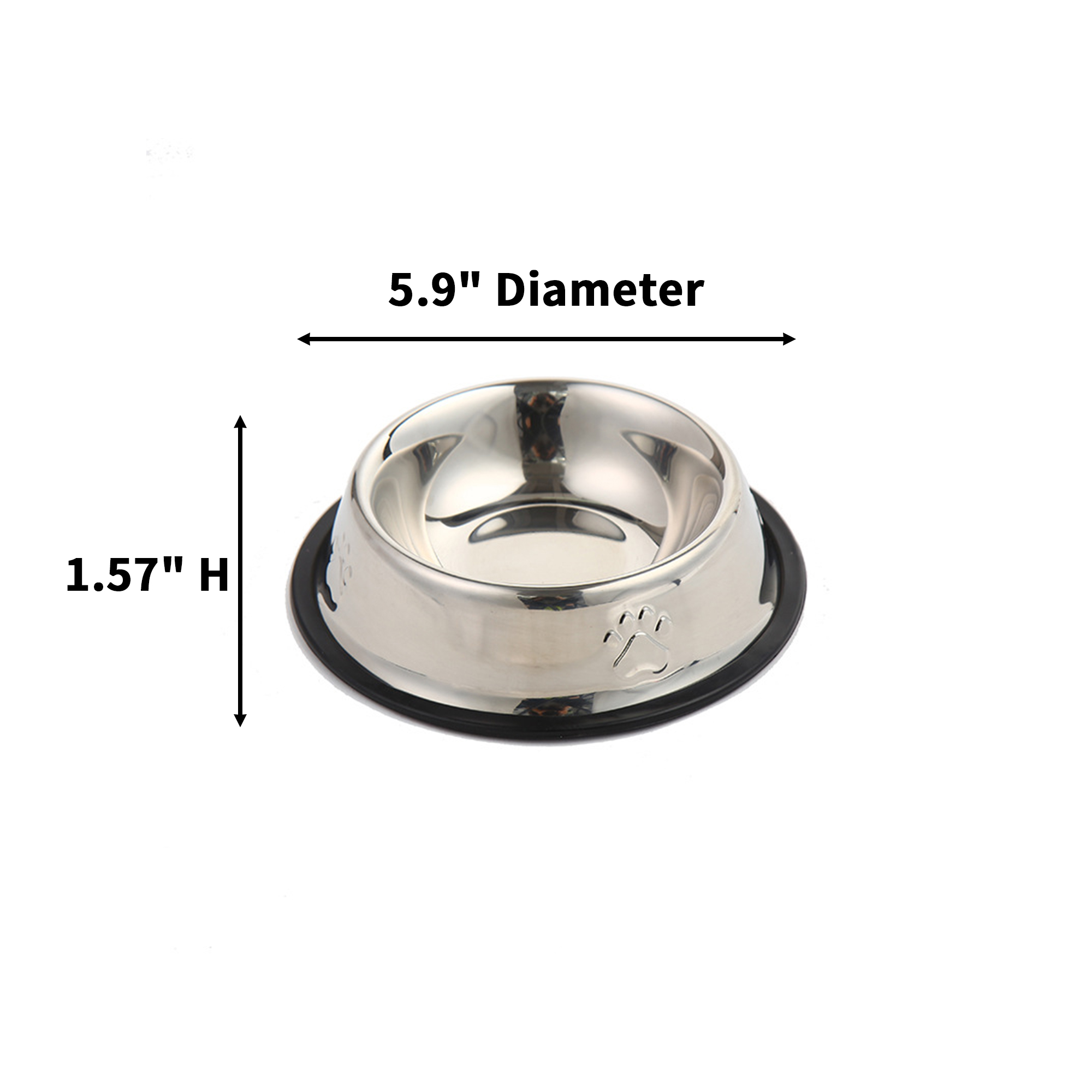 Stainless Steel Pet Bowl 5.9" Diameter 2