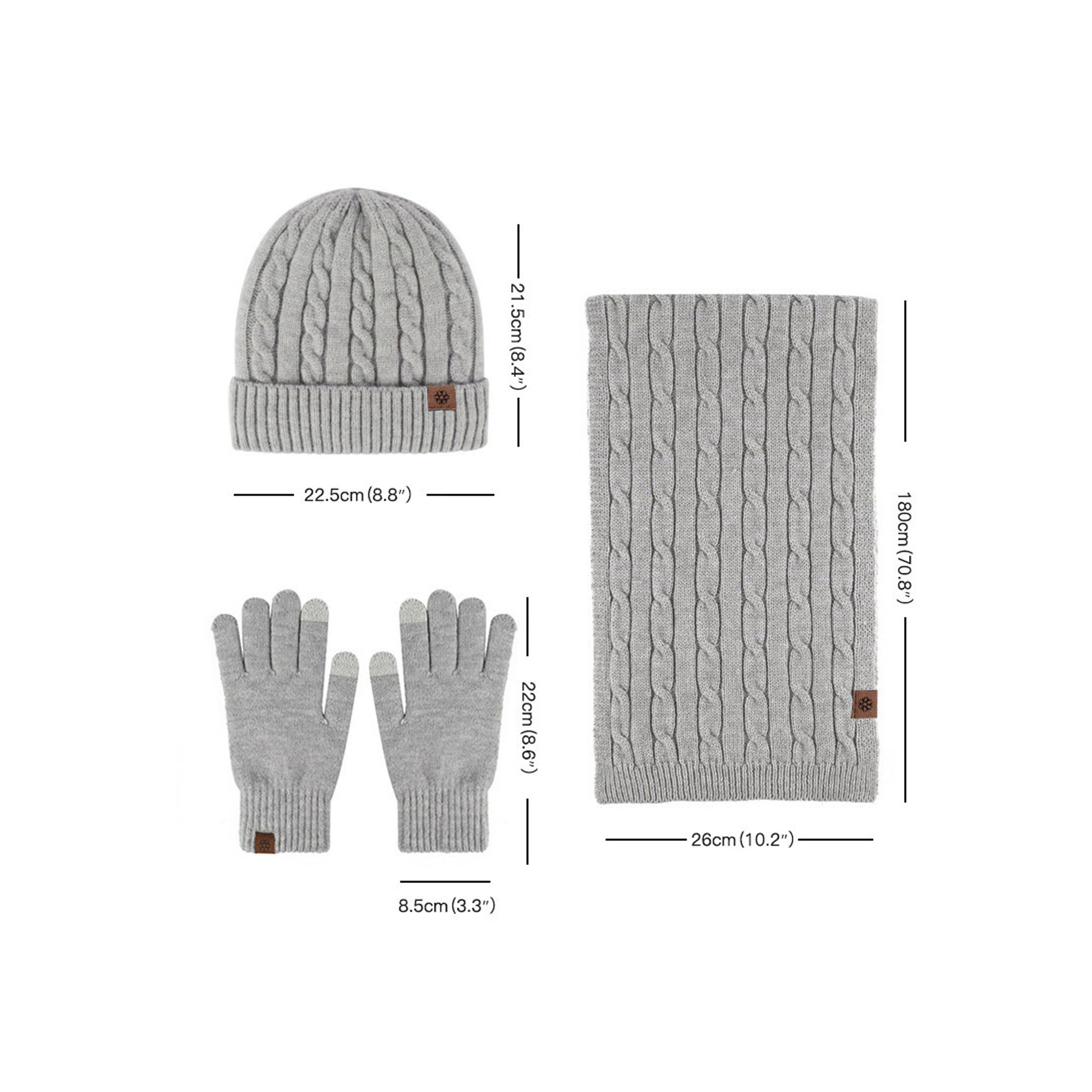 3 In 1 Winter Hat Scarf Gloves Set 1