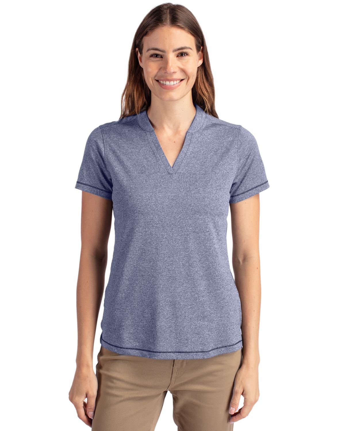 Cutter & Buck Forge Recycled Four-Way Stretch Heathered Womens Blade Top 76