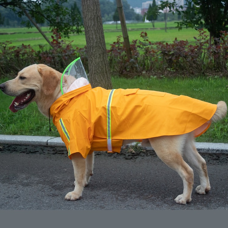 Raincoats for Large Dogs with Reflective Strip Rain 10