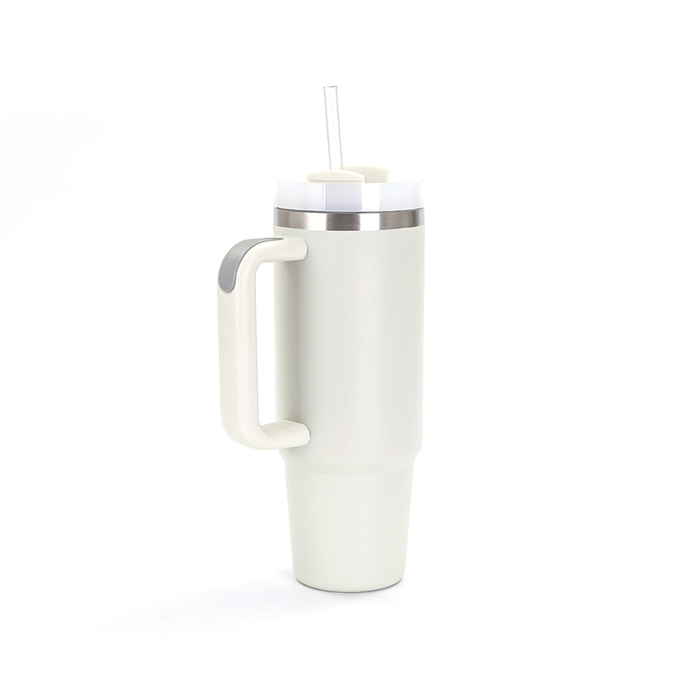 30OZ Double Walls Stainless Steel Auto Tumbler With Straw And Handle 6