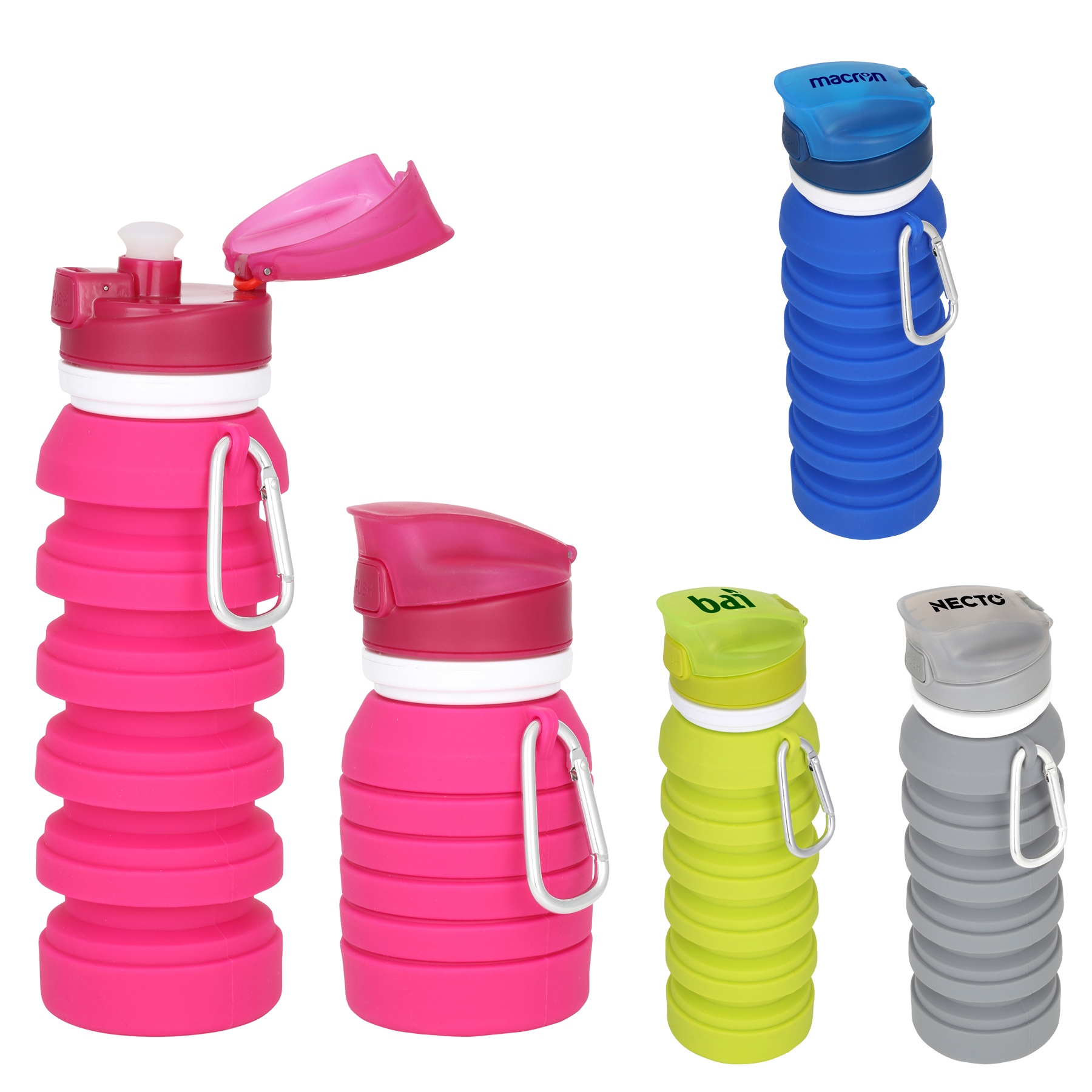 Tahoe  Collapsible Silicone Water Bottle w/ Carabiner