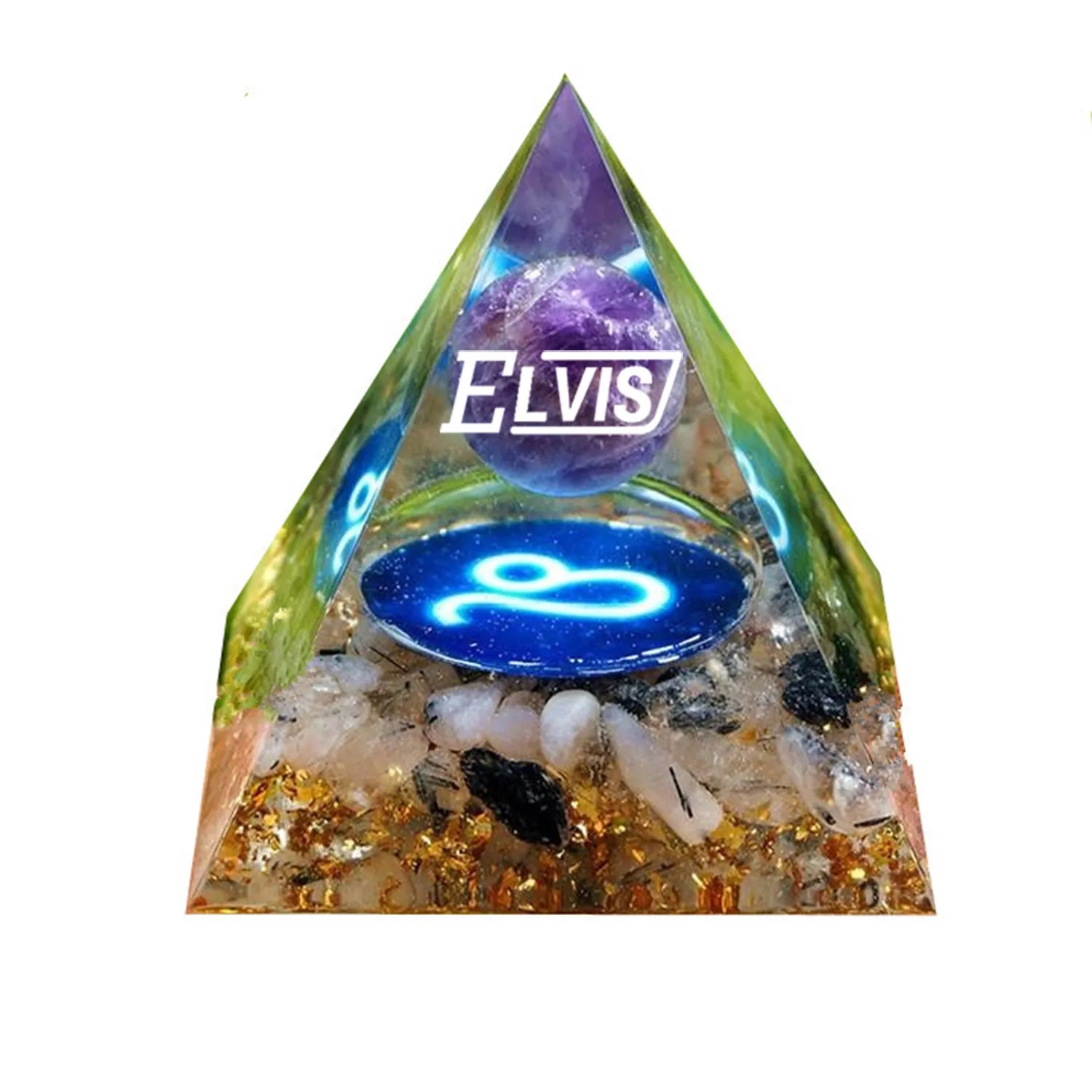 12 Constellations Crystal Ball Stone Pyramid Decorations 2