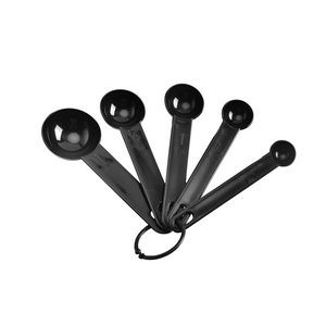 11 In 1 Black Plastic Measuring Cup And Spoon Set With Volume Mark 10