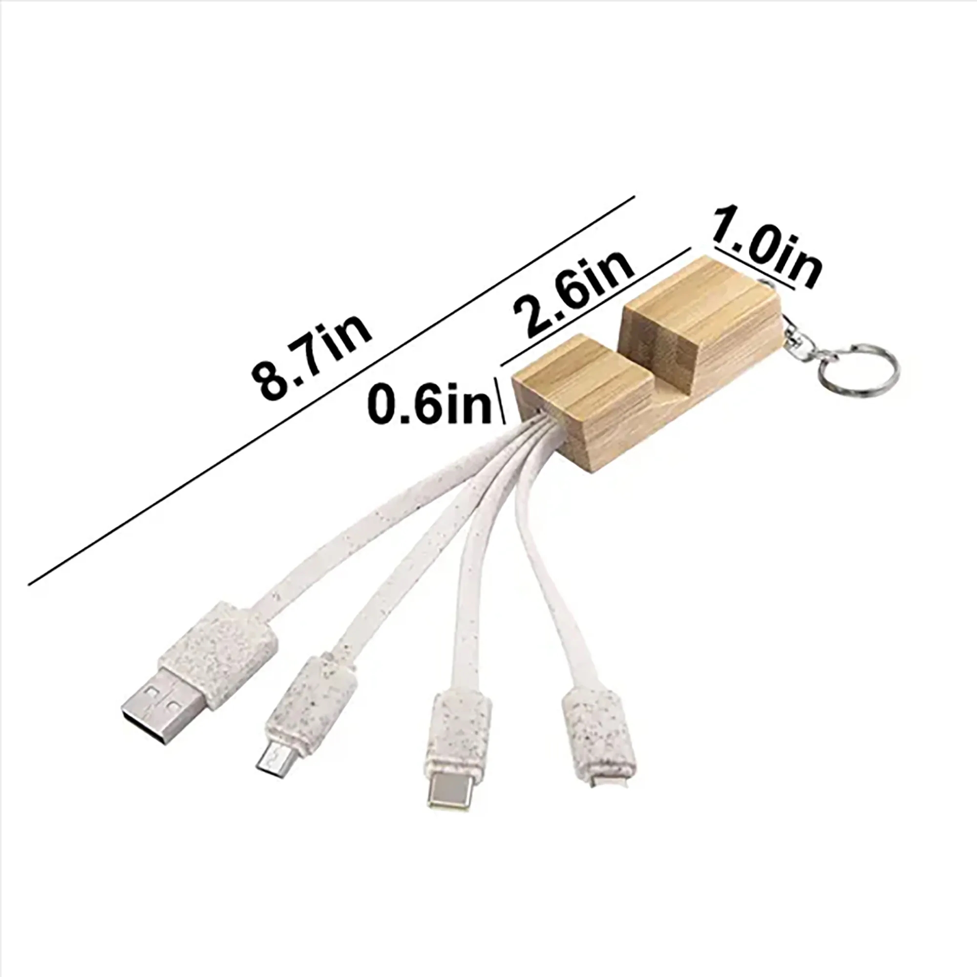 Eco-friendly 3-in-1 Charging Cable With Keychain Holder 5
