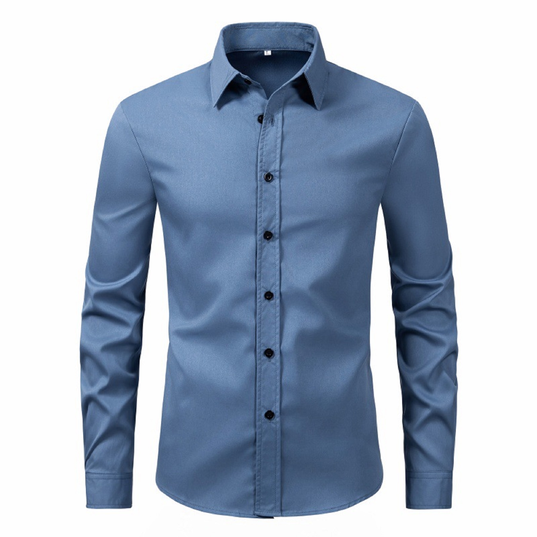 Men's Long Sleeve Button Up Shirts Solid Slim Fit 9